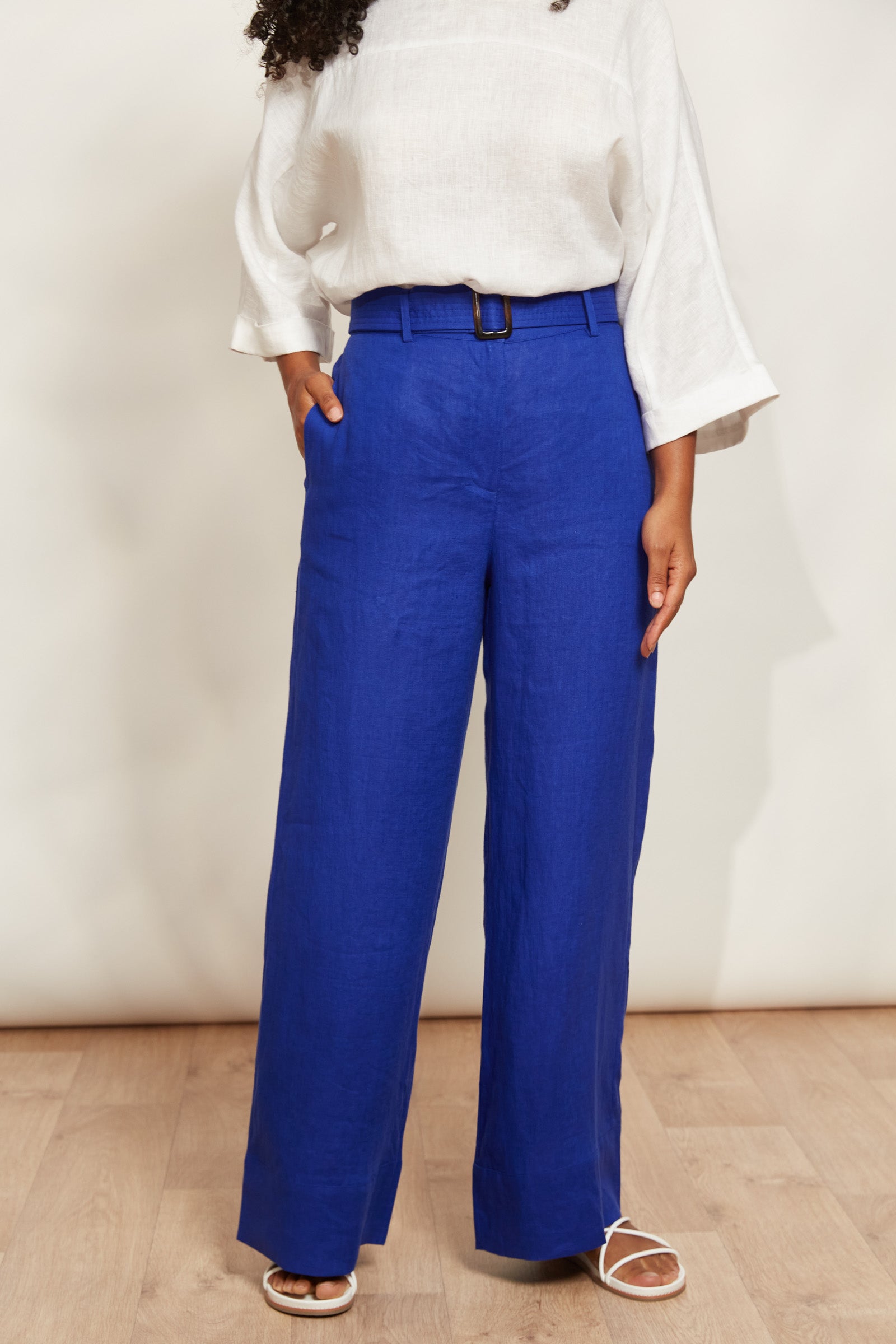 Halcyon Pant - Cobalt - eb&ive Clothing - Pant Wide Linen