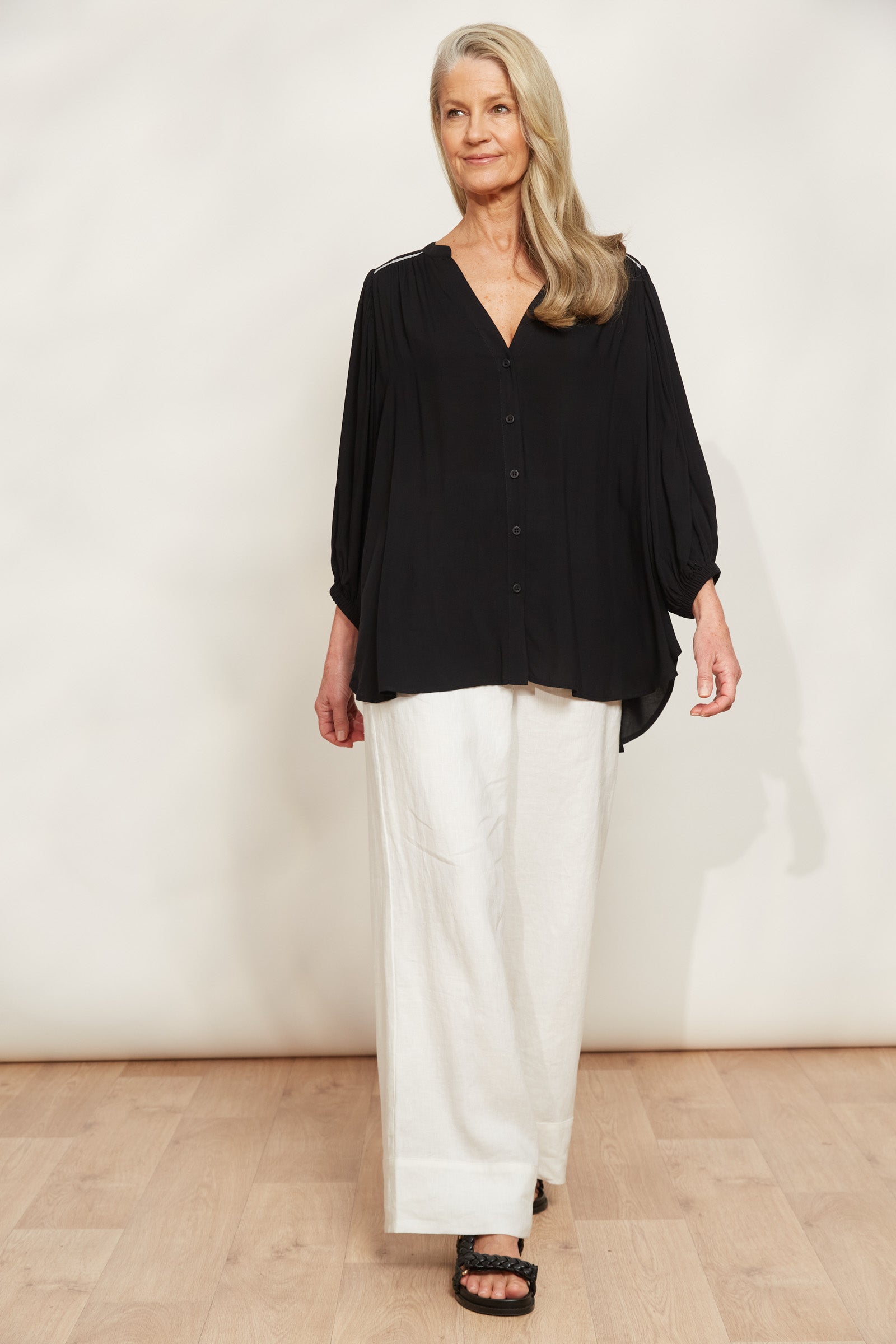 La Mer Relaxed Top - Sable - eb&ive Clothing - Top 3/4 Sleeve One Size