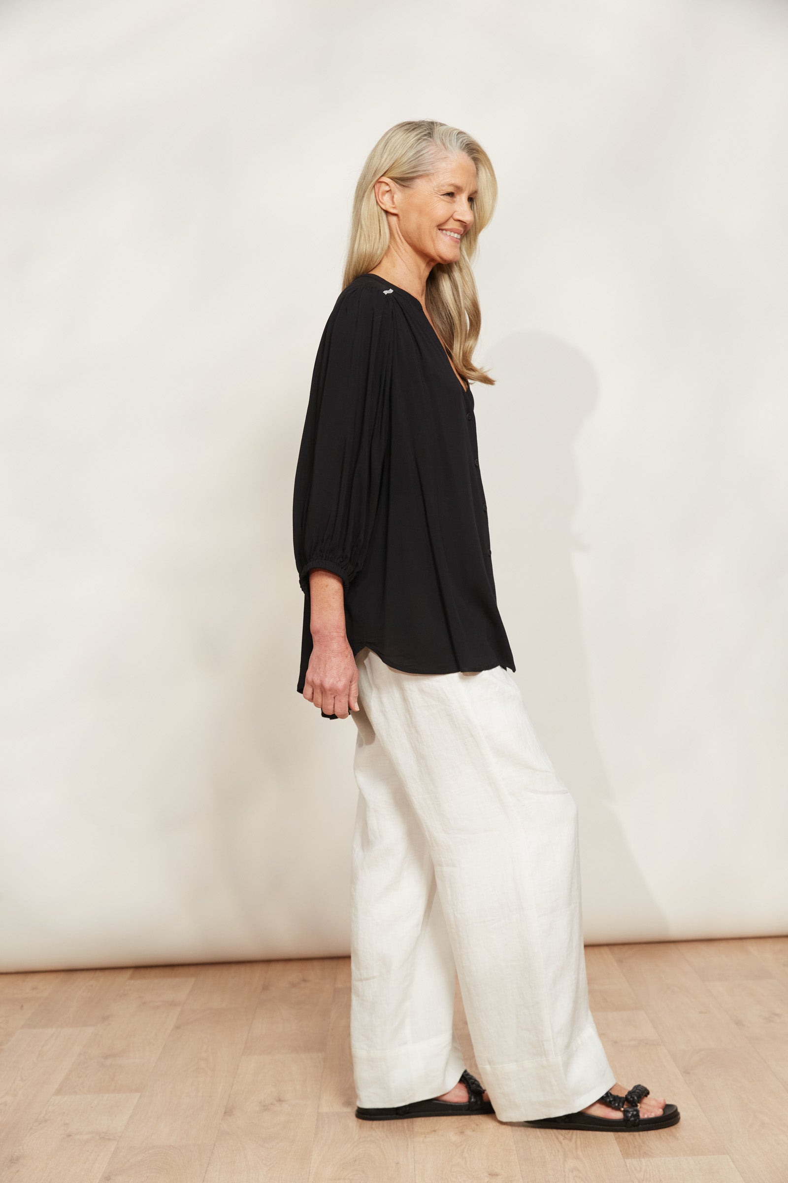 La Mer Relaxed Top - Sable - eb&ive Clothing - Top 3/4 Sleeve One Size