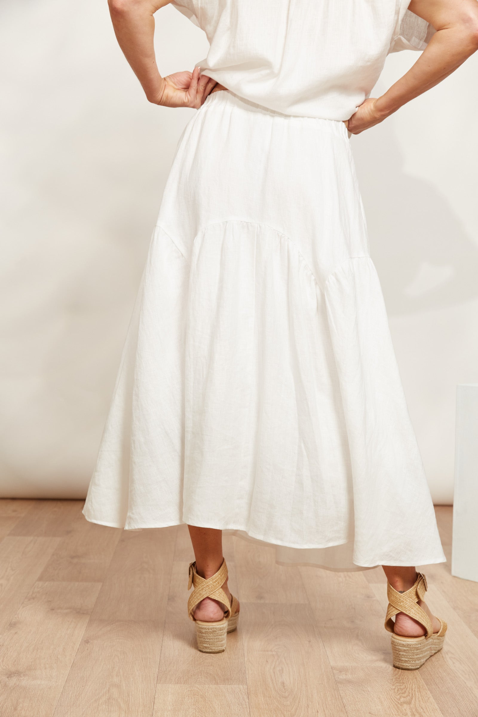 Halcyon Skirt - Opal - eb&ive Clothing - Skirt Mid Linen