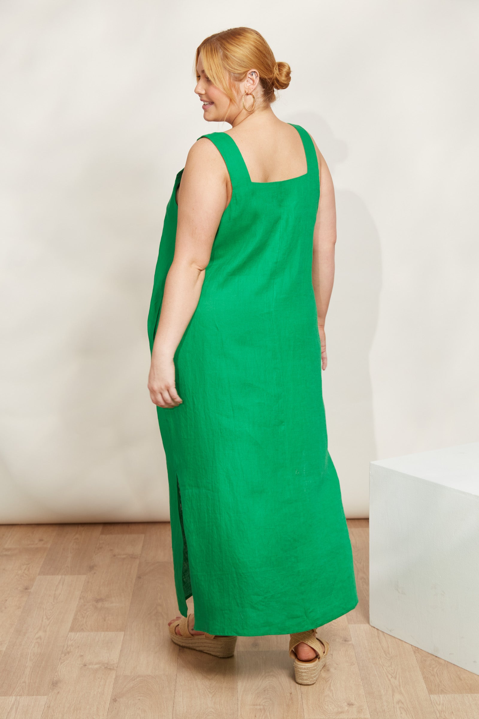 Halcyon Tank Dress - Emerald - eb&ive Clothing - Dress Maxi Linen