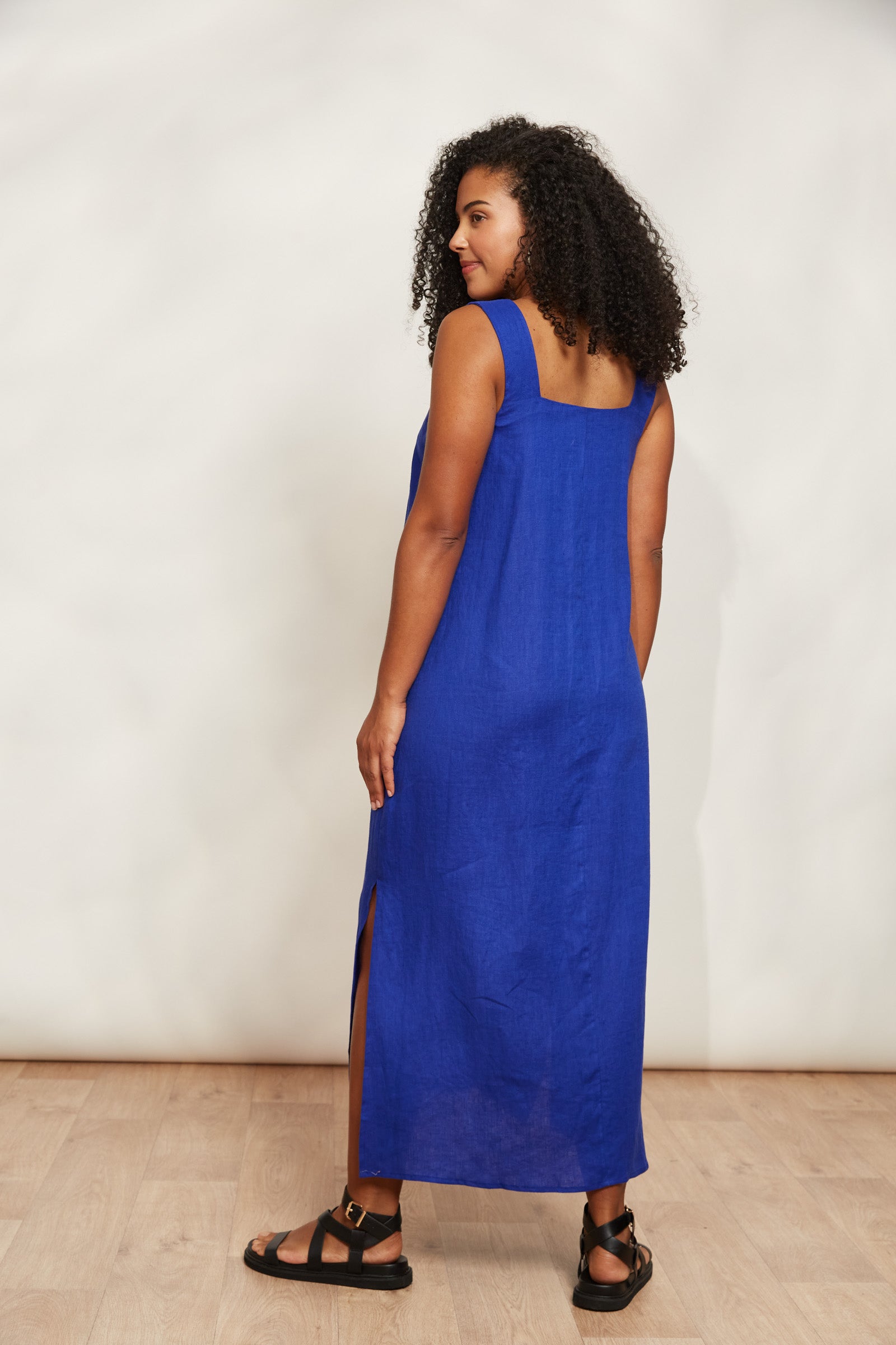 Halcyon Tank Dress - Cobalt - eb&ive Clothing - Dress Maxi Linen