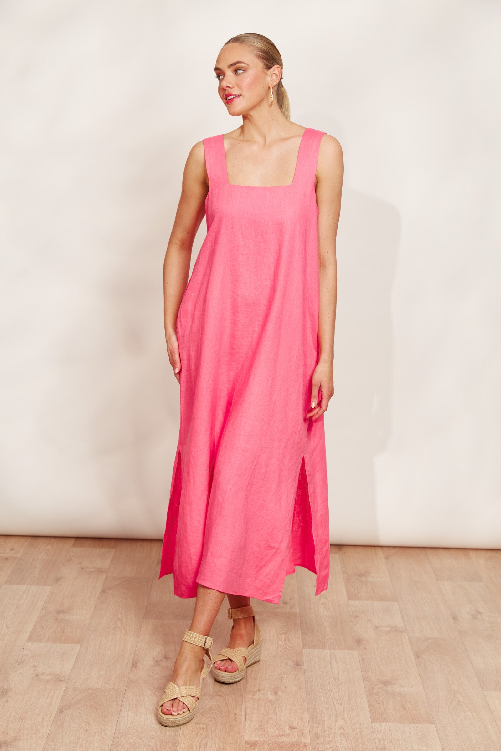 Halcyon Tank Dress - Musk - eb&ive Clothing - Dress Maxi Linen