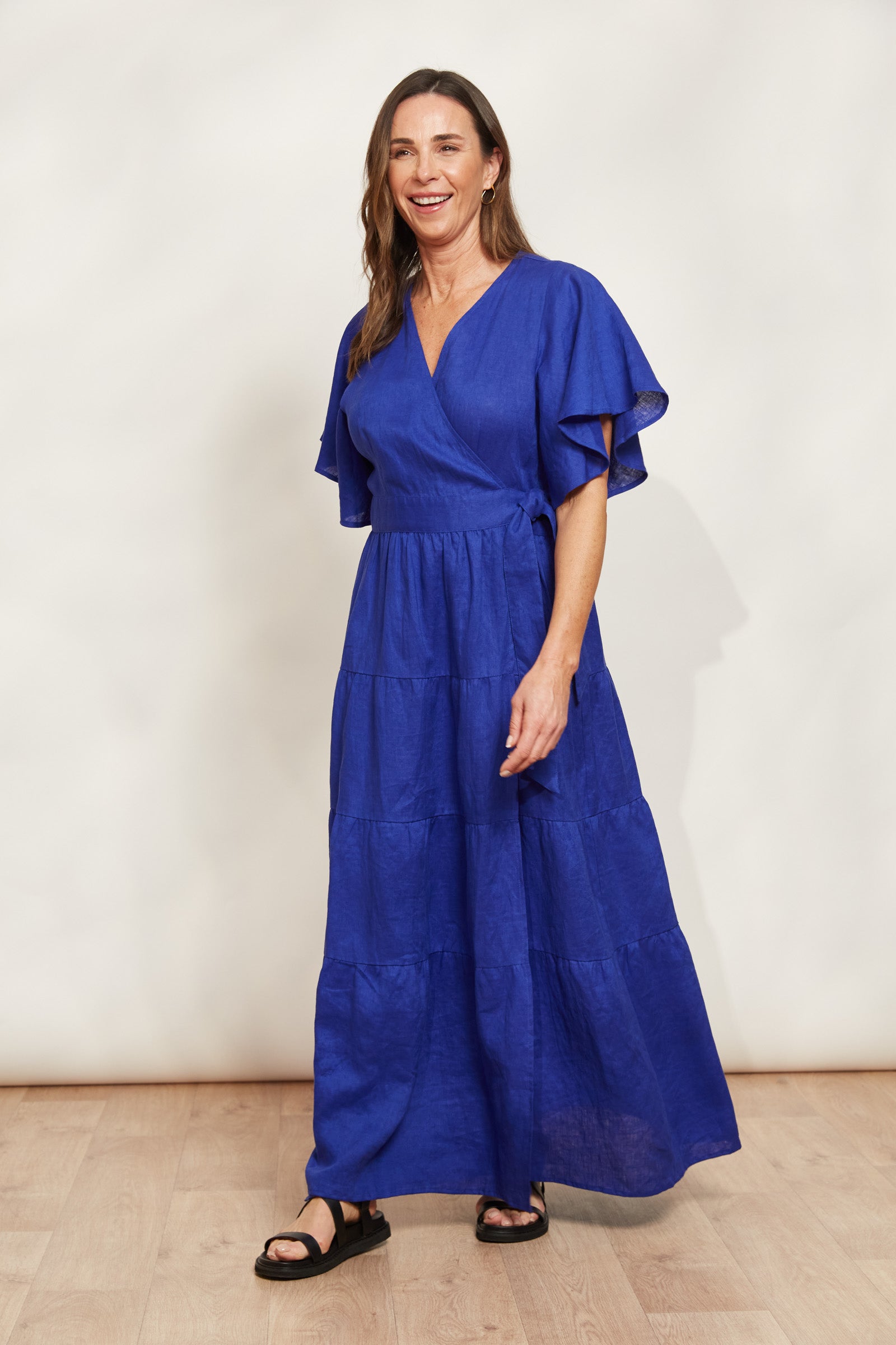 Halcyon Maxi Dress - Cobalt - eb&ive Clothing - Dress Maxi Linen