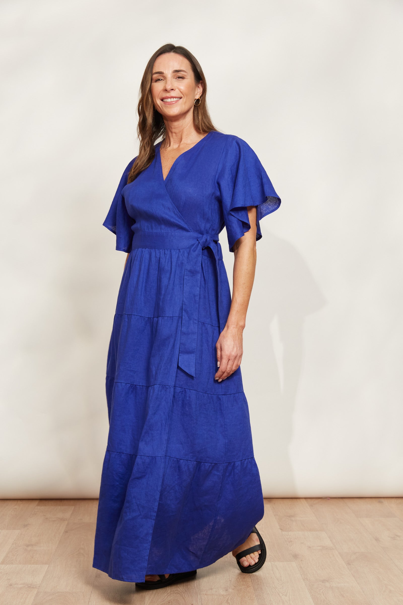 Halcyon Maxi Dress - Cobalt - eb&ive Clothing - Dress Maxi Linen