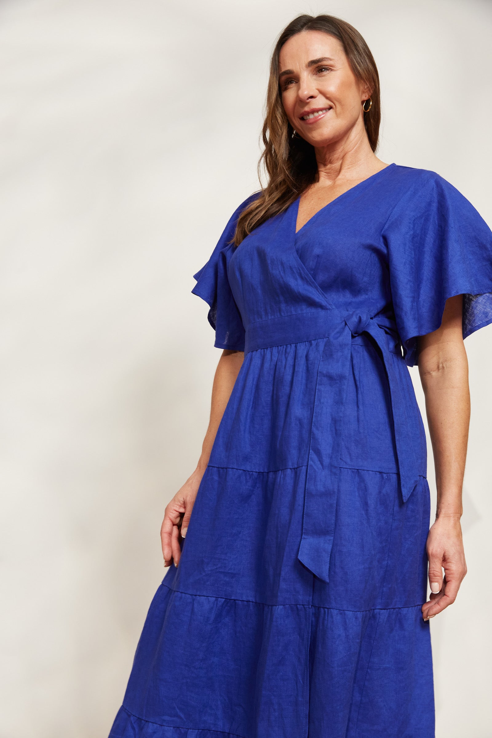 Halcyon Maxi Dress - Cobalt - eb&ive Clothing - Dress Maxi Linen