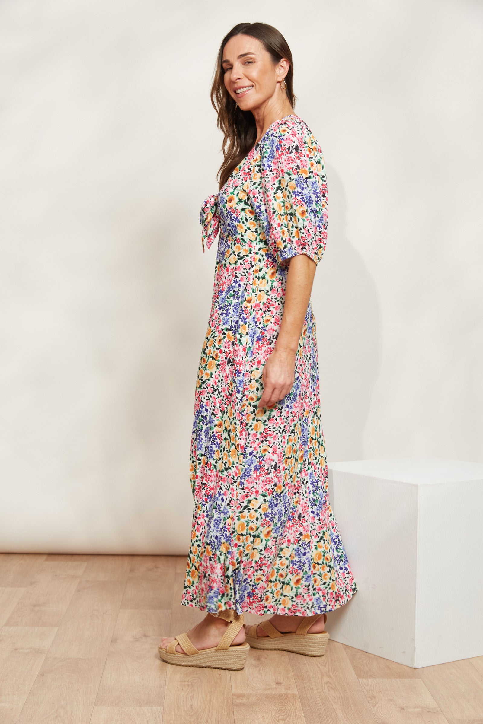 La Mer Tie Dress - Fiore - eb&ive Clothing - Dress Maxi