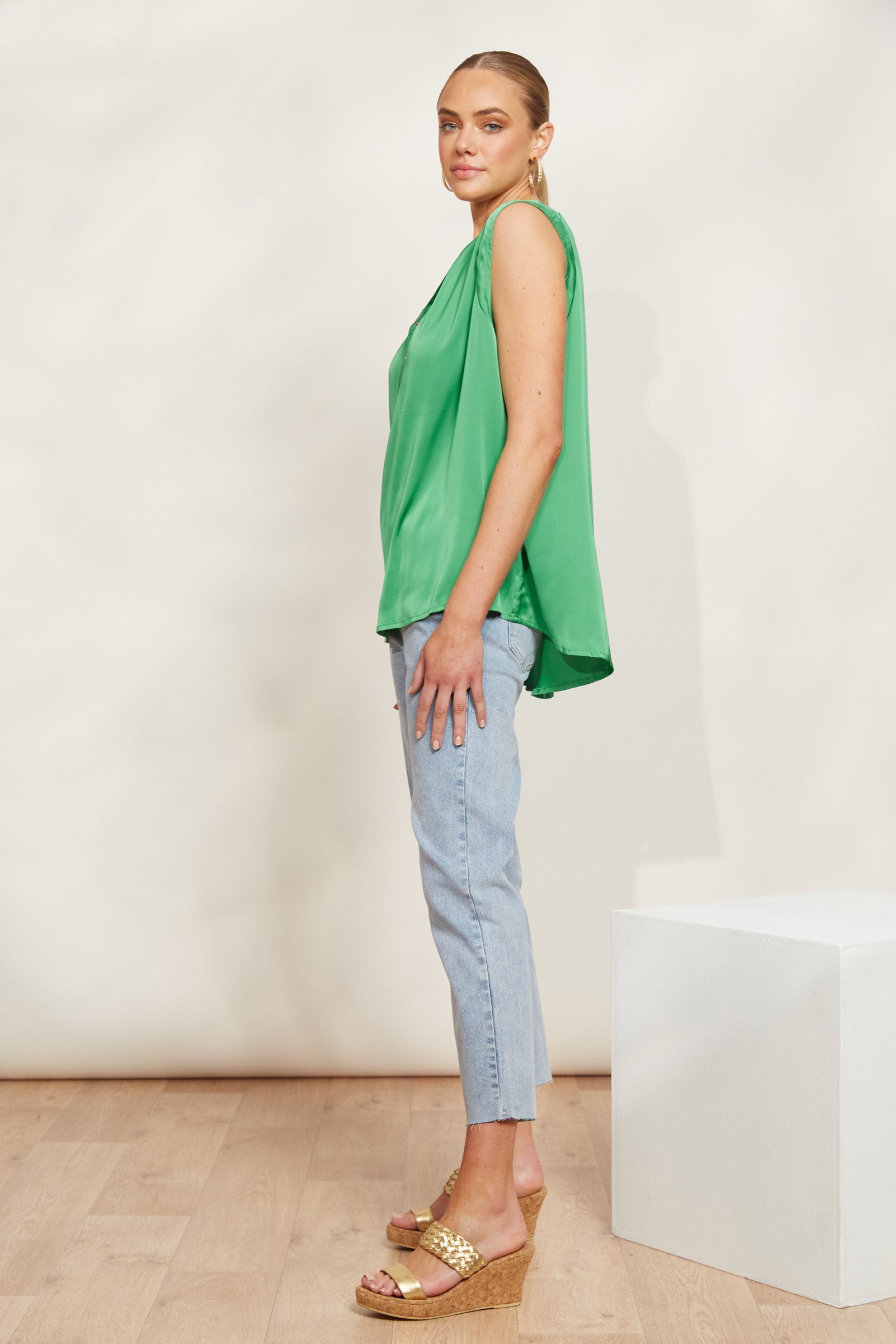 Elysian Tank - Emerald - eb&ive Clothing - Top Sleeveless Dressy