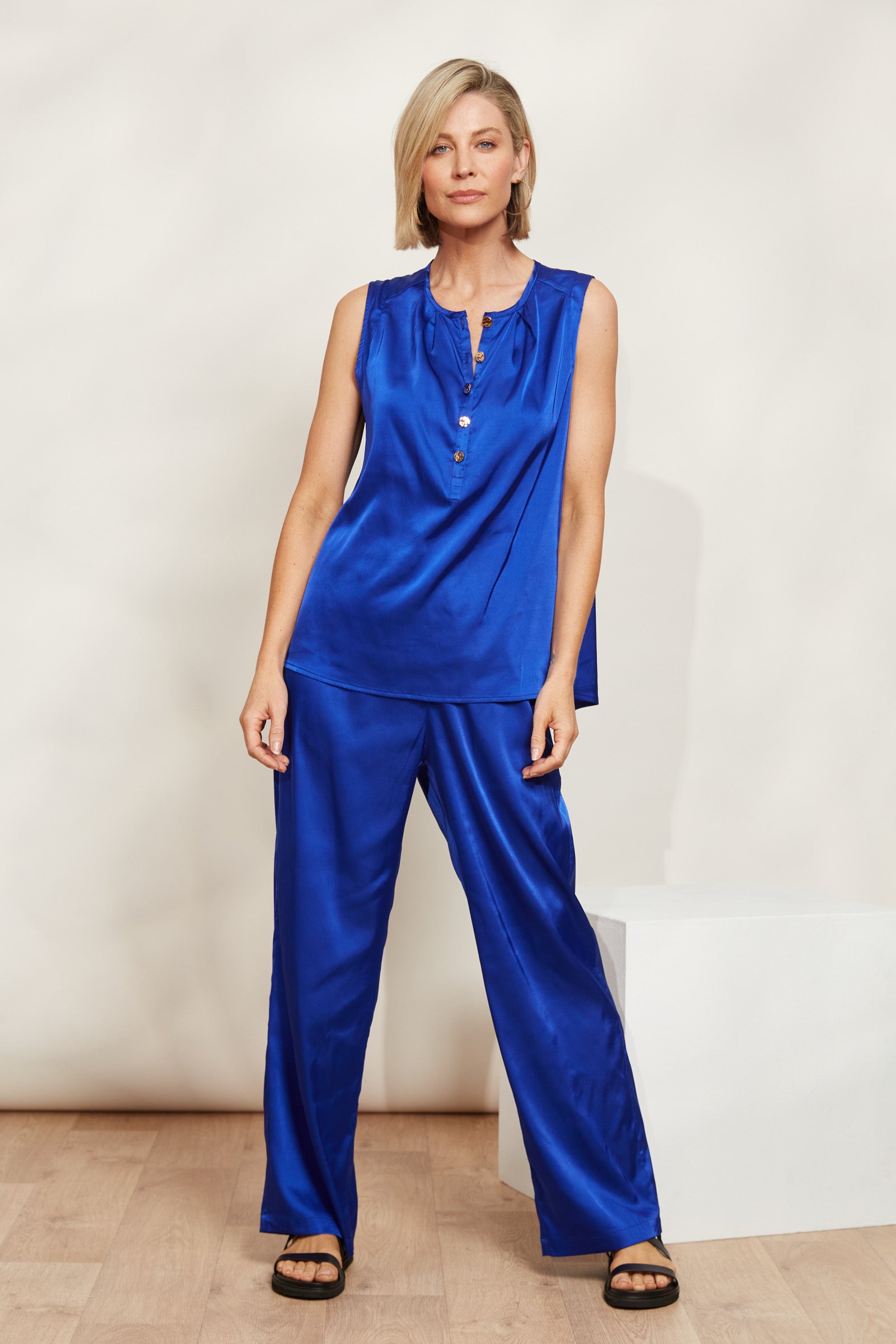 Elysian Tank - Cobalt - eb&ive Clothing - Top Sleeveless Dressy