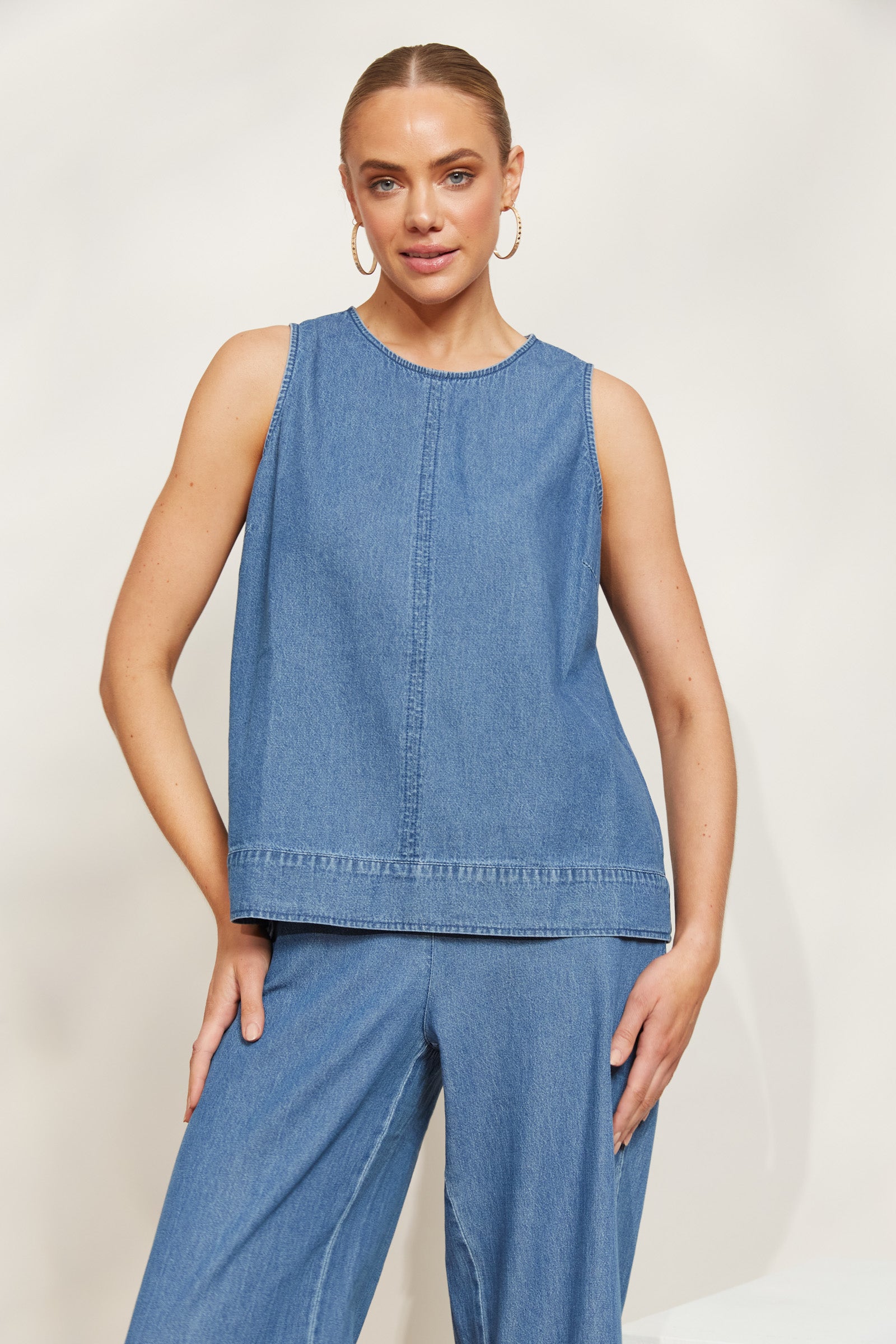 Playa Tank - Denim - eb&ive Clothing - Top Sleeveless Denim