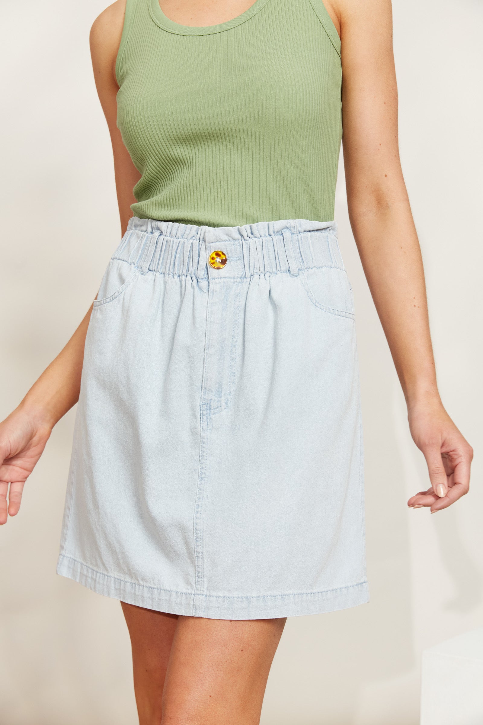 Playa Mini Skirt - Capri - eb&ive Clothing - Denim Skirt Mini