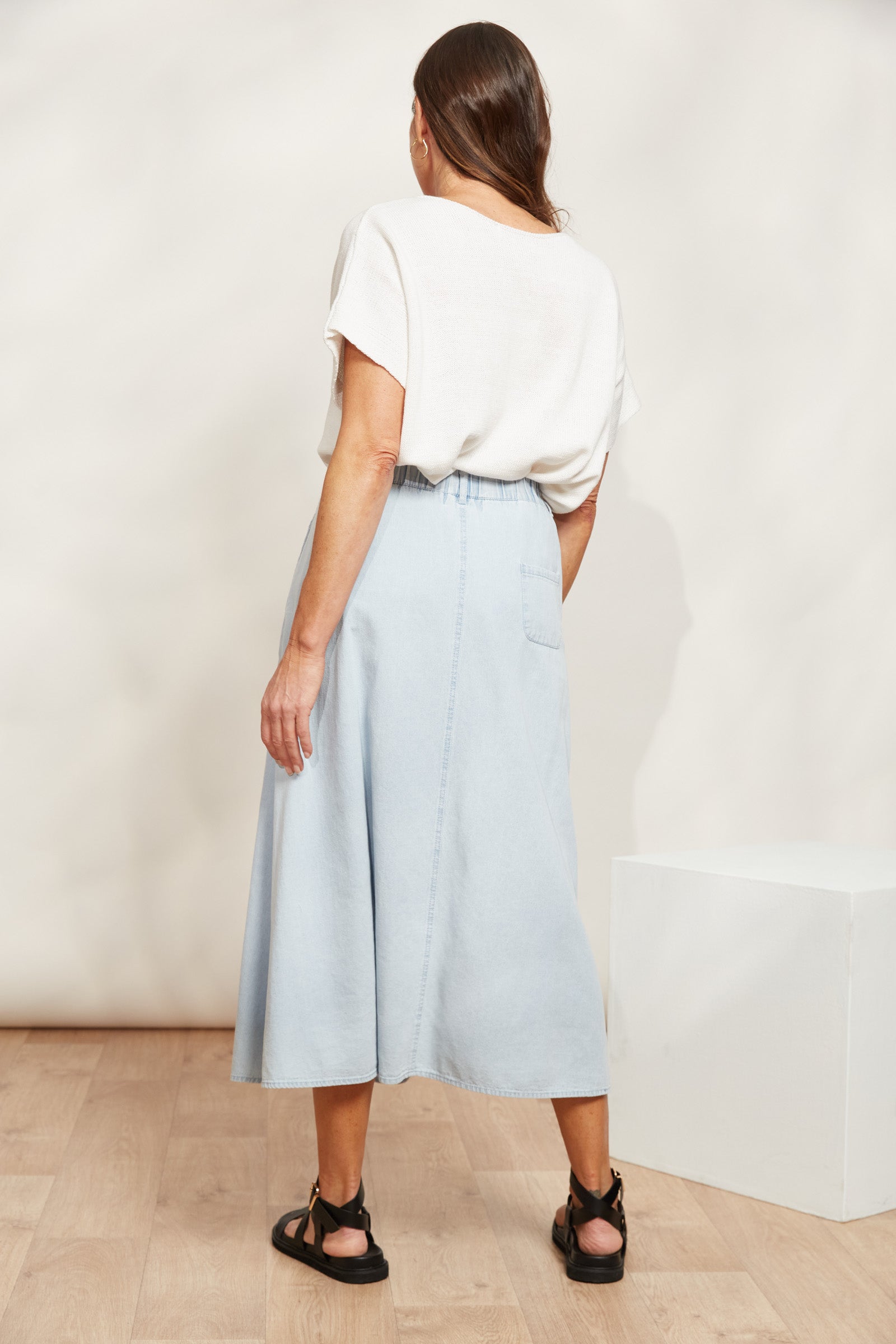 Playa Midi Skirt - Capri - eb&ive Clothing - Denim Skirt Mid