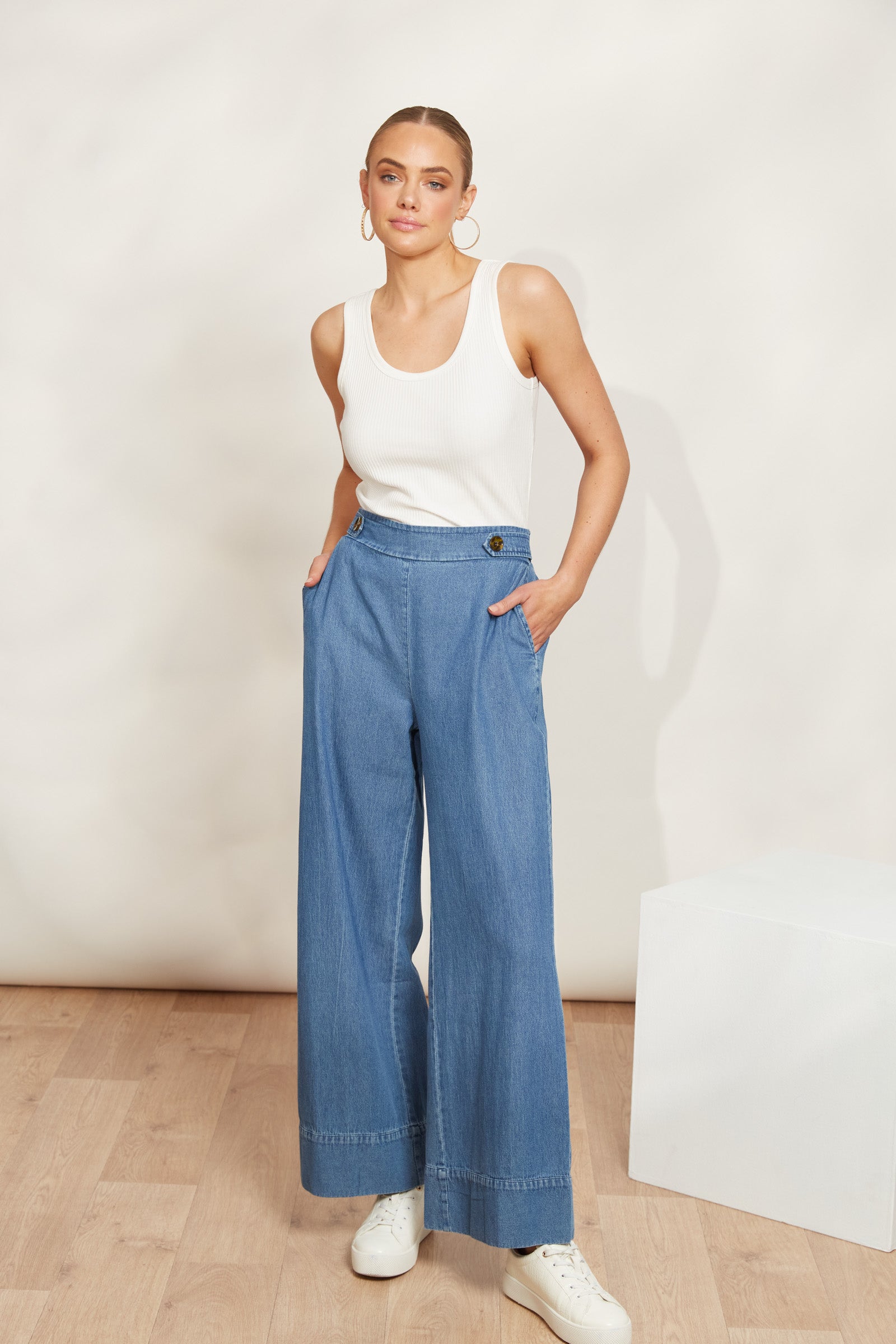 Playa Pant - Denim - eb&ive Clothing - Denim Jean Wide Leg