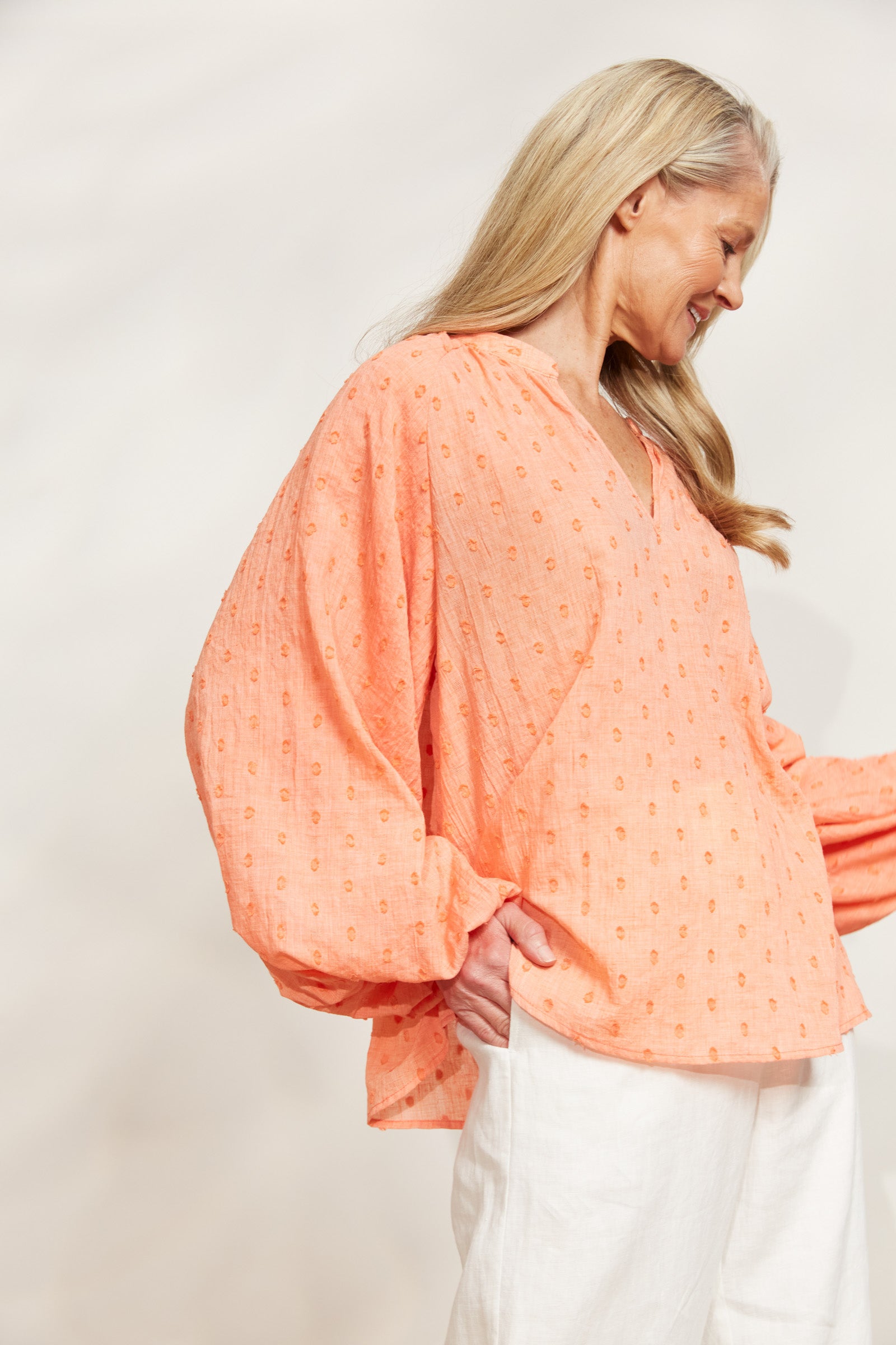 Zephyr Blouse - Papaya - eb&ive Clothing - Top L/S