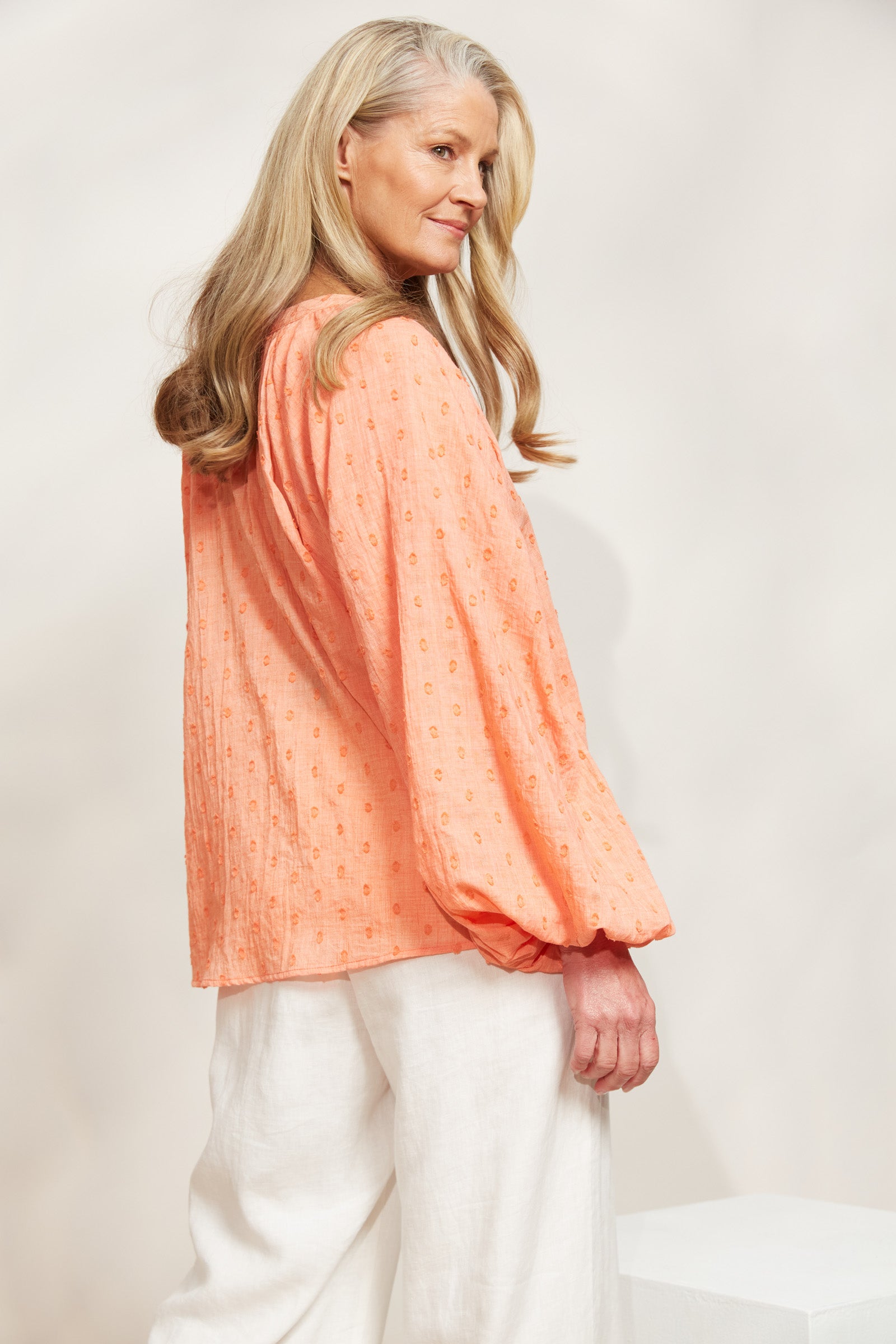 Zephyr Blouse - Papaya - eb&ive Clothing - Top L/S