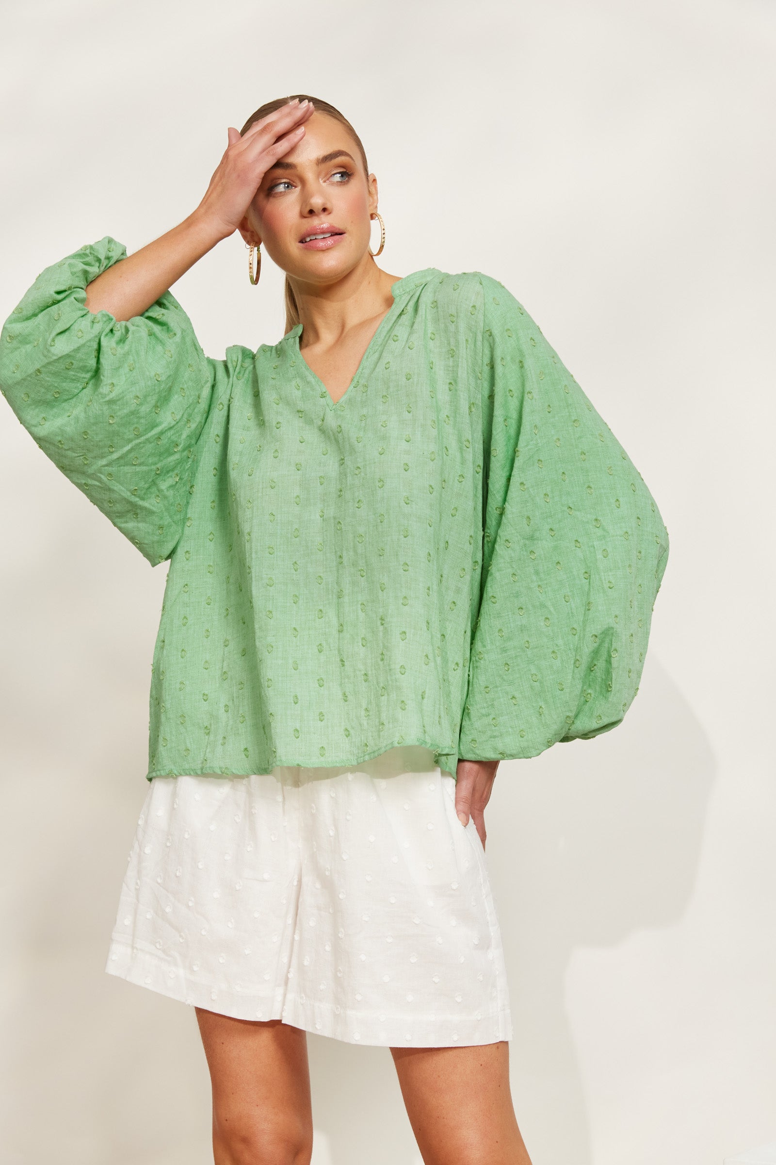 Zephyr Blouse - Jade - eb&ive Clothing - Top L/S