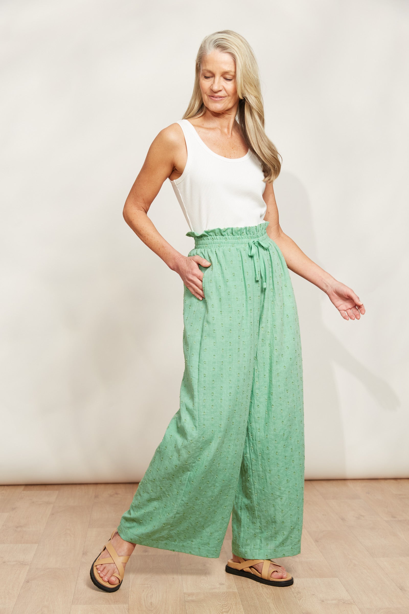 Zephyr Pant - Jade - eb&ive Clothing - Pant Wide