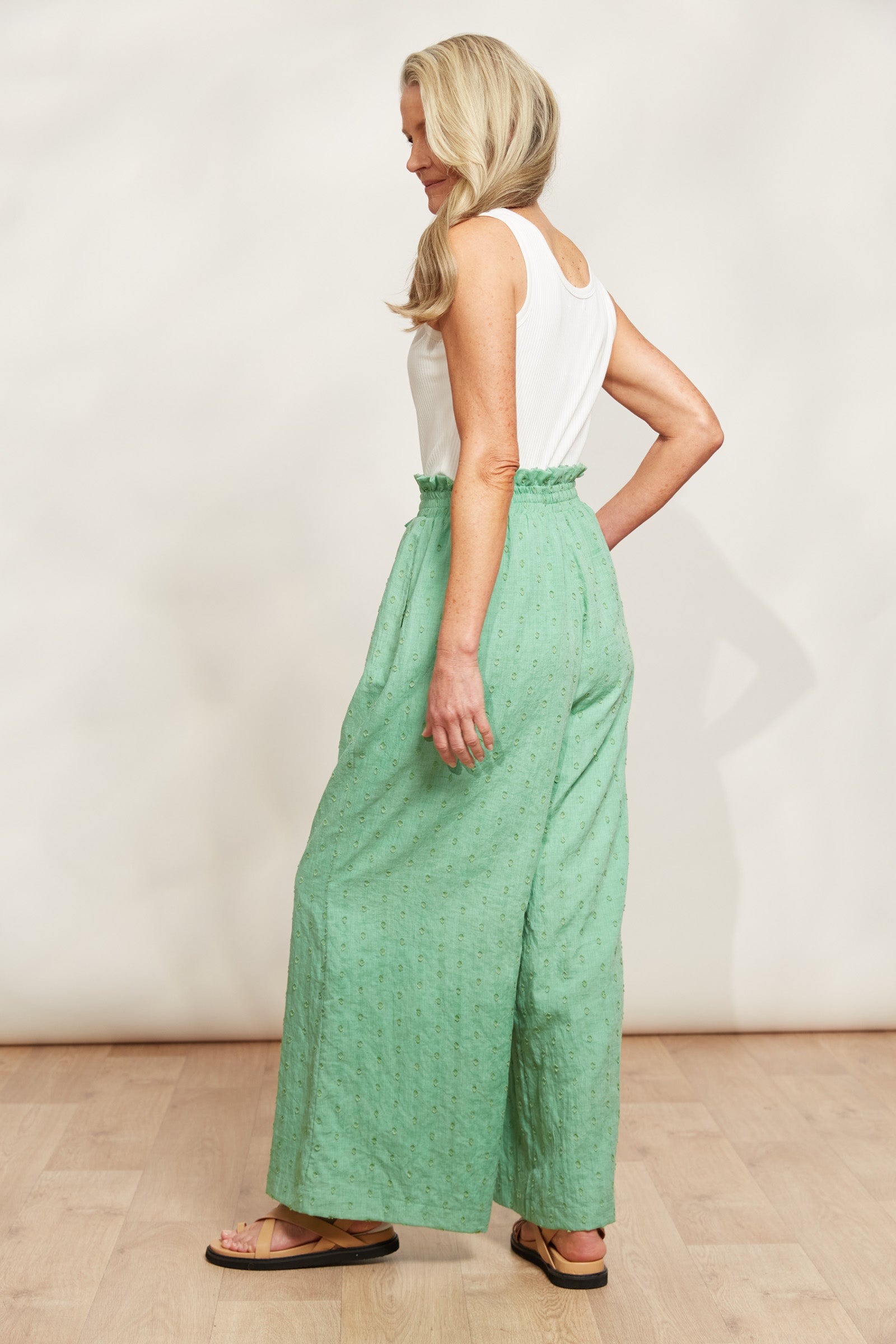 Zephyr Pant - Jade - eb&ive Clothing - Pant Wide