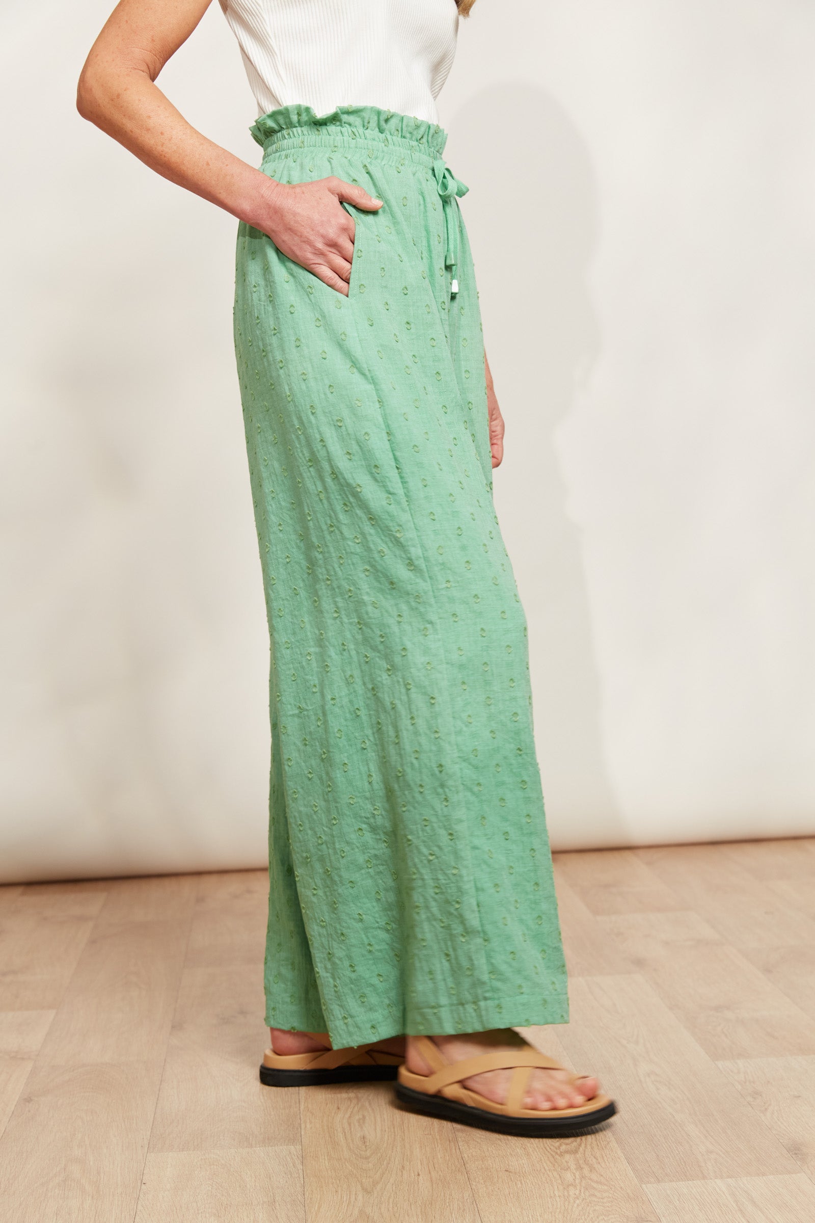 Zephyr Pant - Jade - eb&ive Clothing - Pant Wide