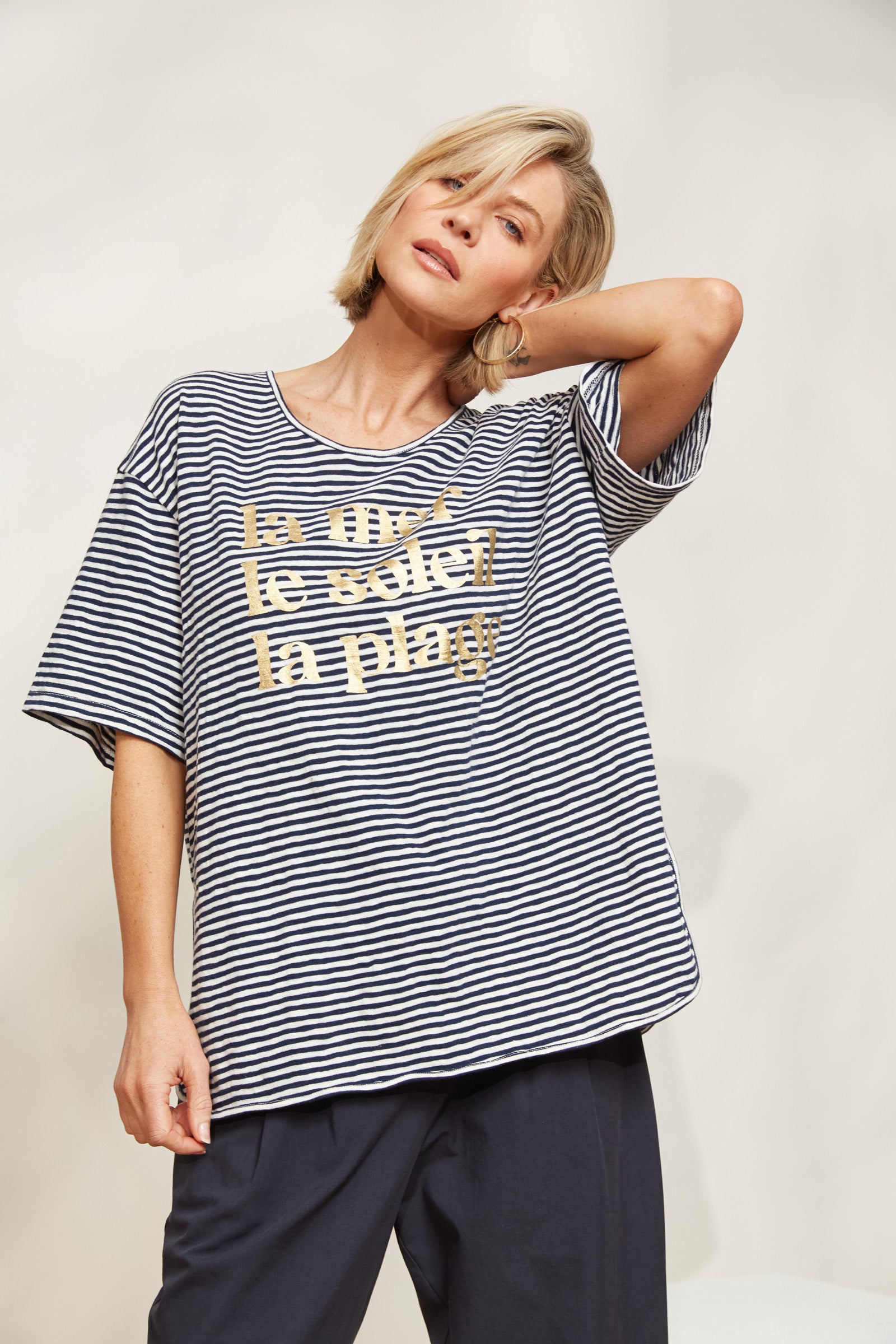 La Plage Tshirt - Indigo - eb&ive Clothing - Top Tshirt S/S