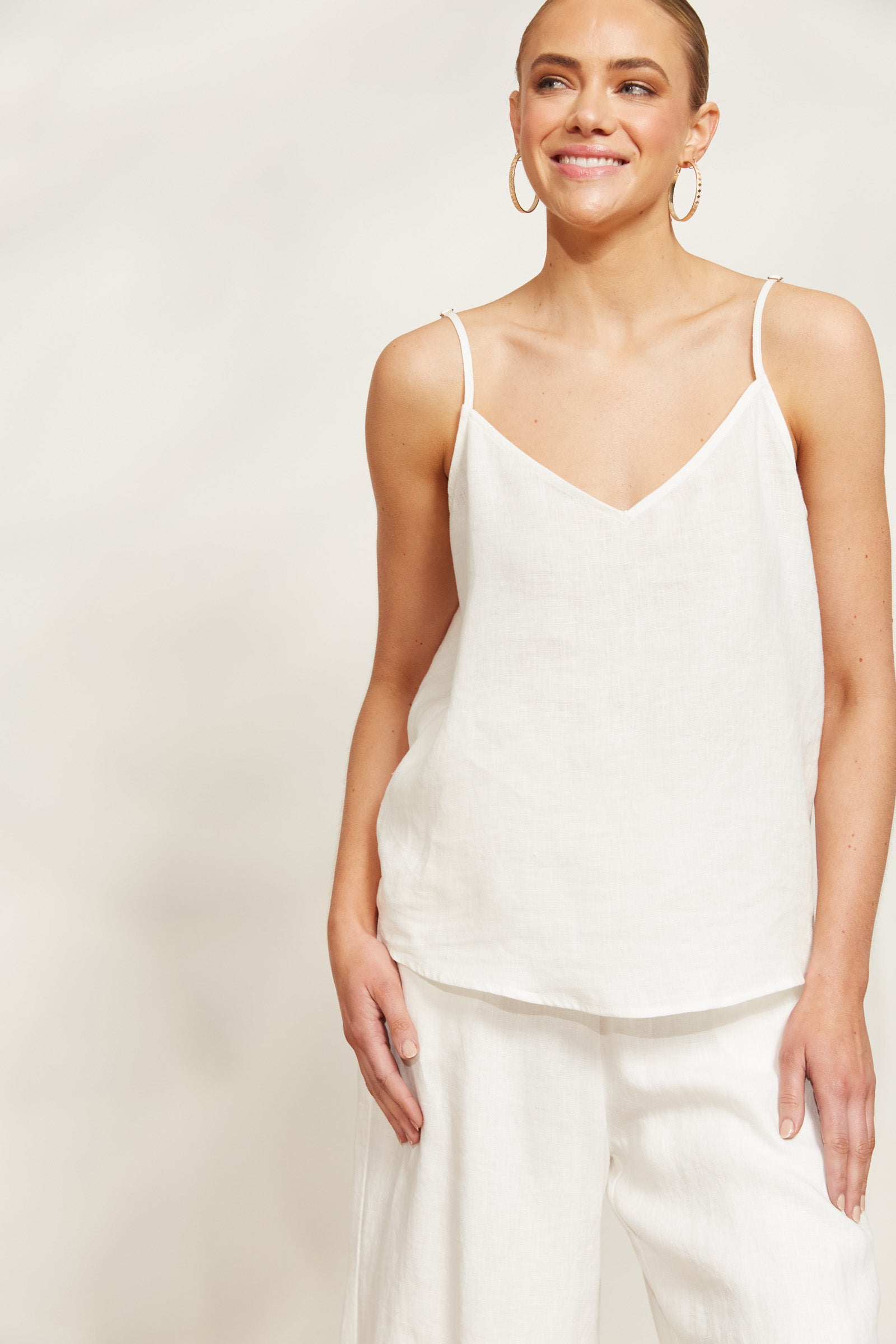 Seraphic Tank - Opal - eb&ive Clothing - Top Strappy Linen