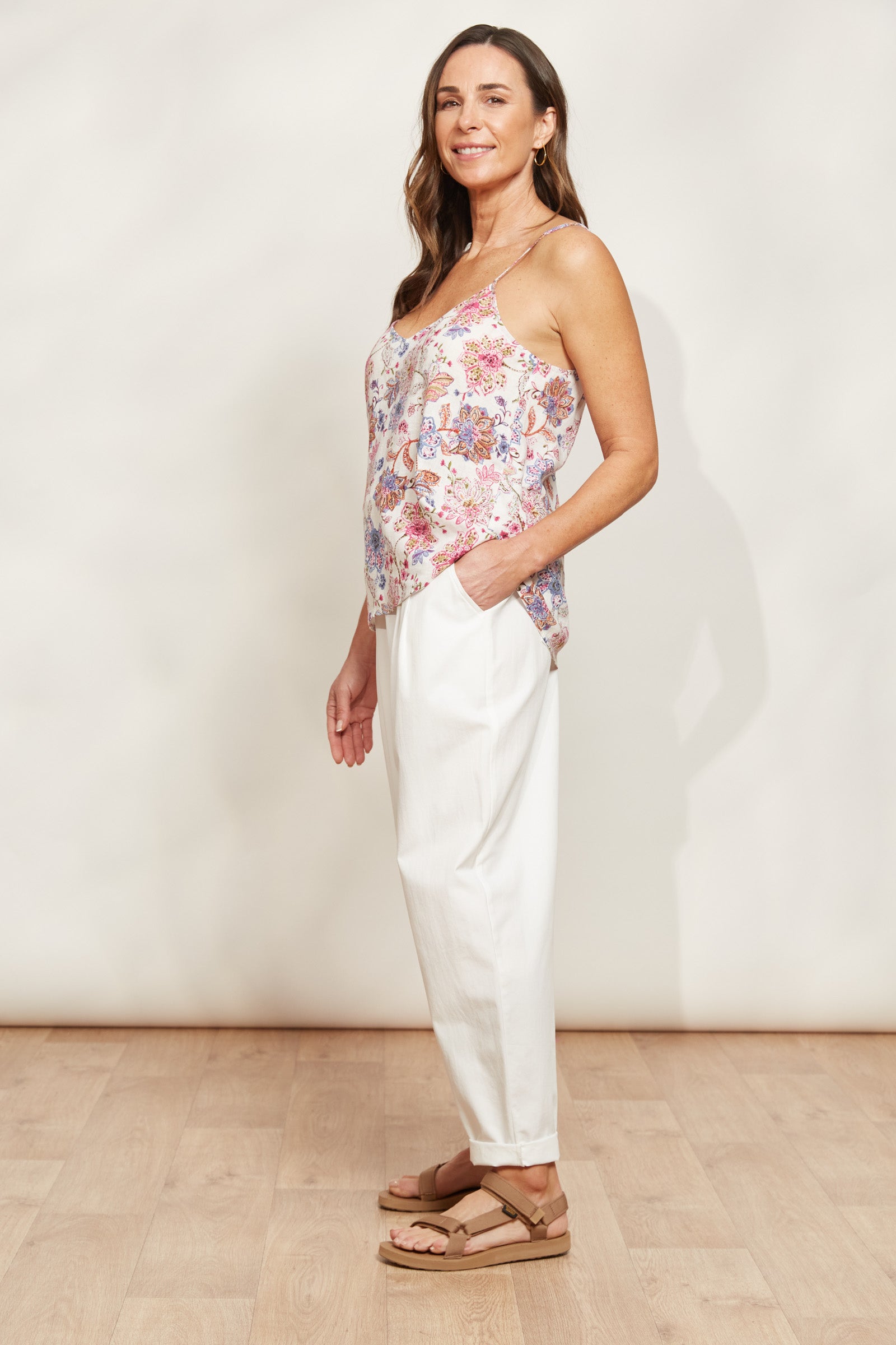 Seraphic Tank - Paisley - eb&ive Clothing - Top Strappy Linen