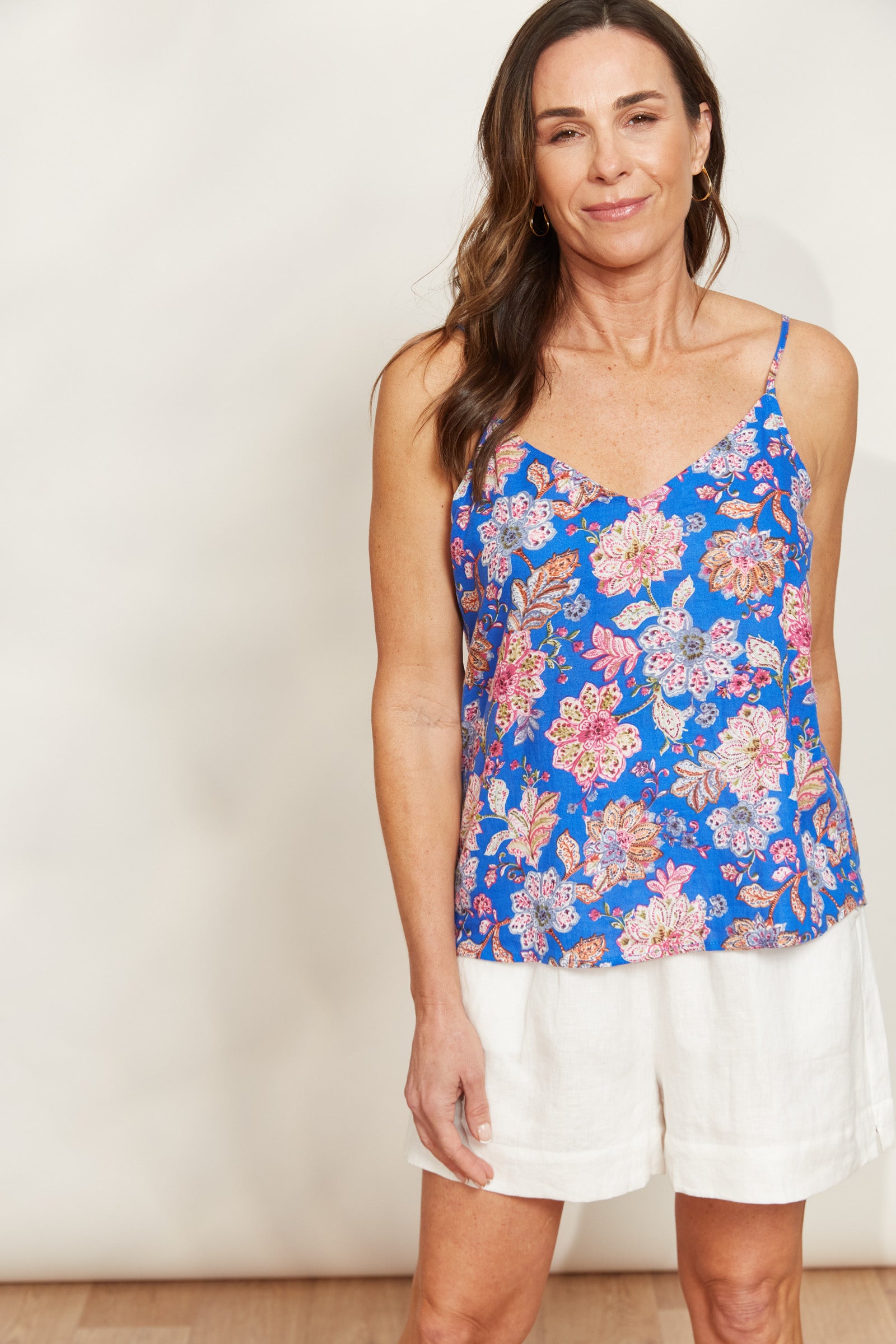 Seraphic Tank - Palme - eb&ive Clothing - Top Strappy Linen