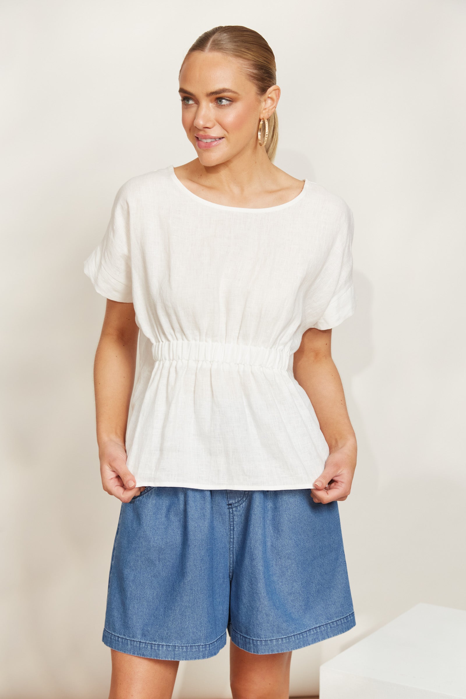 Sojourn Top - Opal - eb&ive Clothing - Top S/S Linen