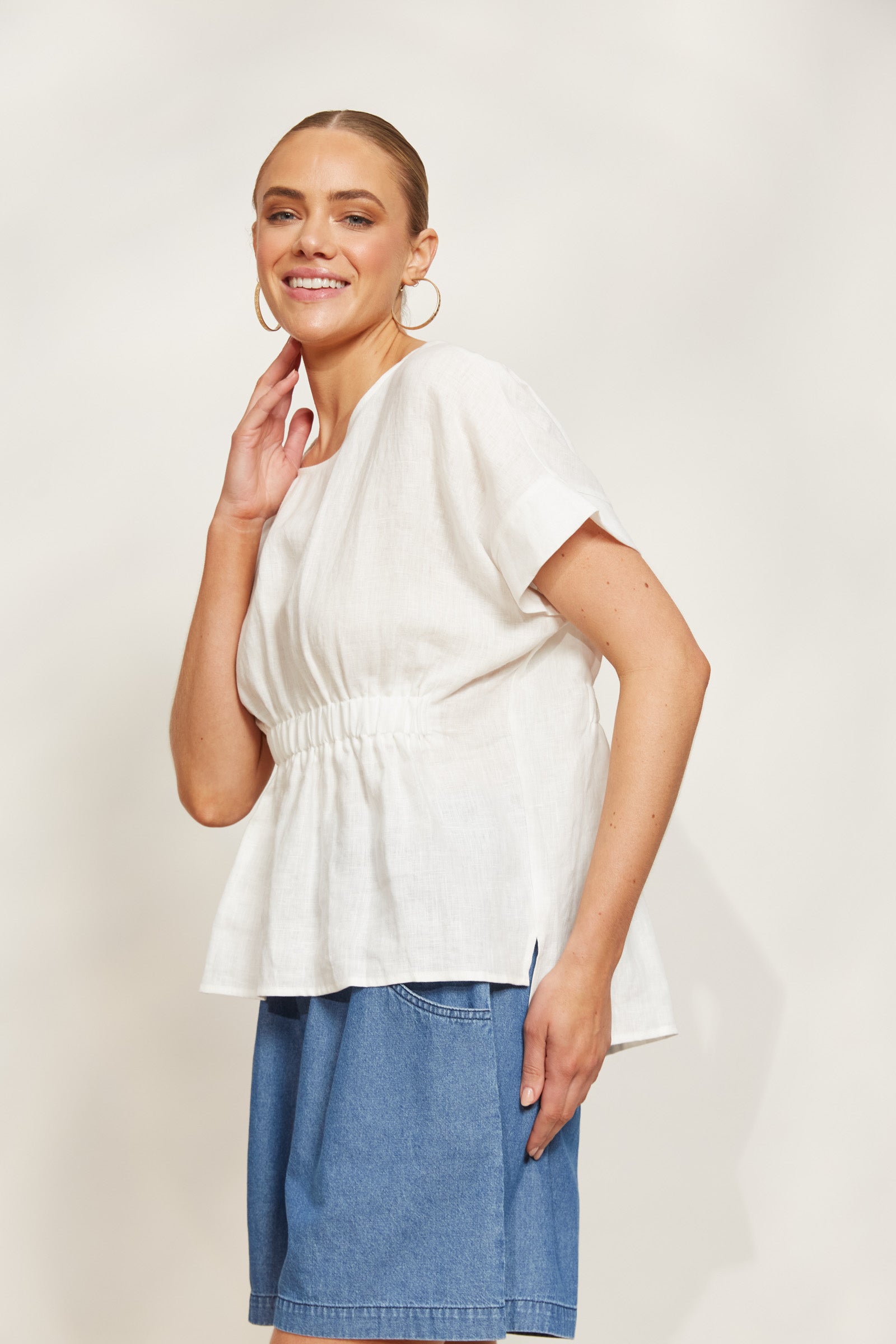 Sojourn Top - Opal - eb&ive Clothing - Top S/S Linen