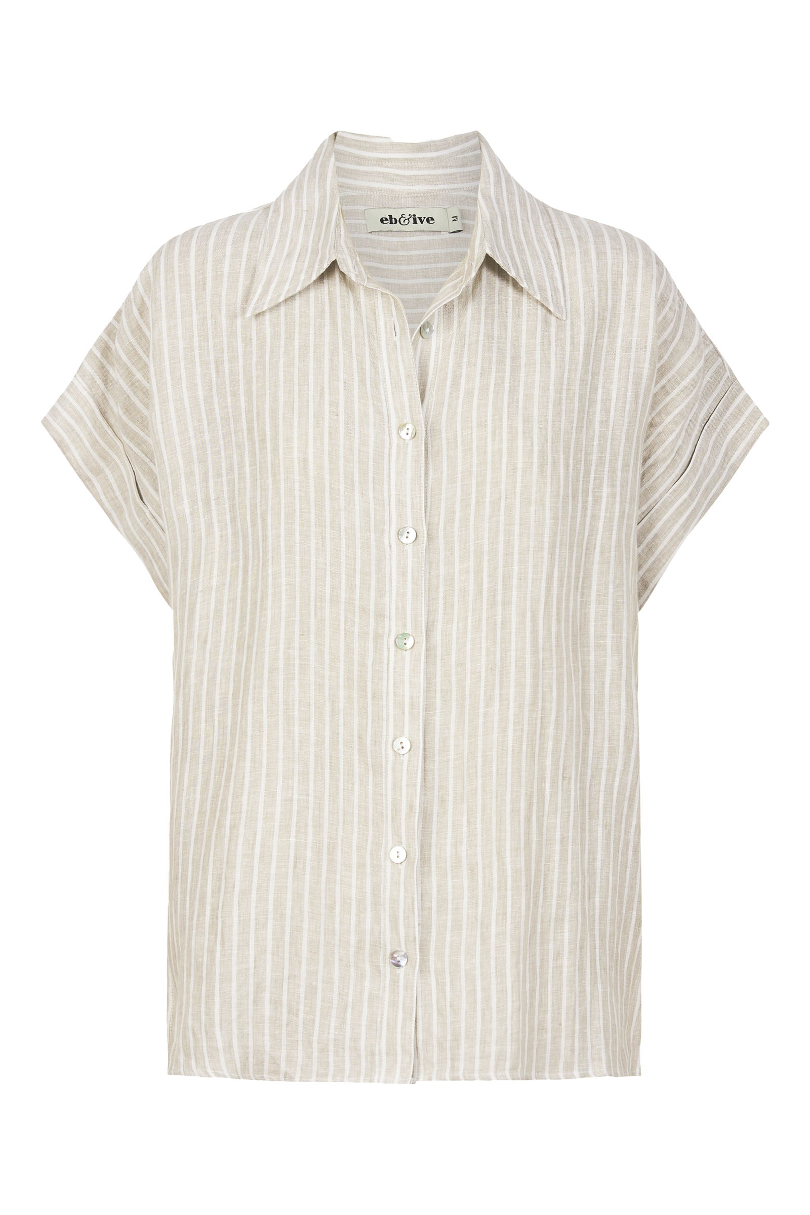 Sojourn Stripe Shirt - Dune - eb&ive Clothing - Shirt S/S Linen