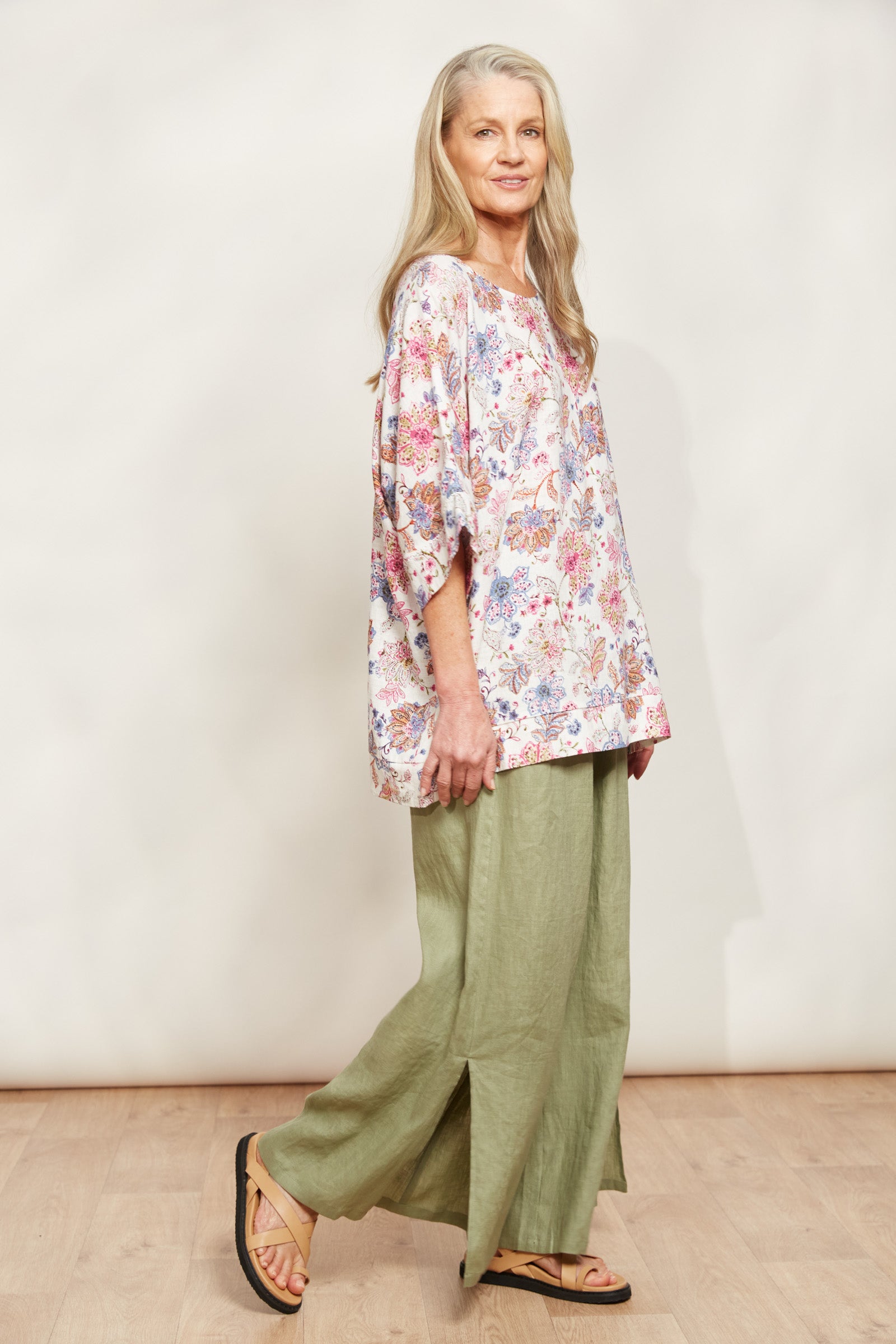 Seraphic Relaxed Top - Paisley - eb&ive Clothing - Top S/S Linen One Size