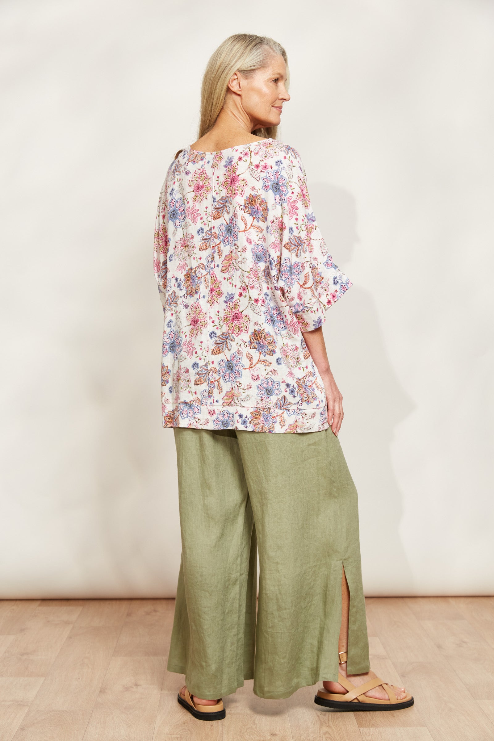 Seraphic Relaxed Top - Paisley - eb&ive Clothing - Top S/S Linen One Size