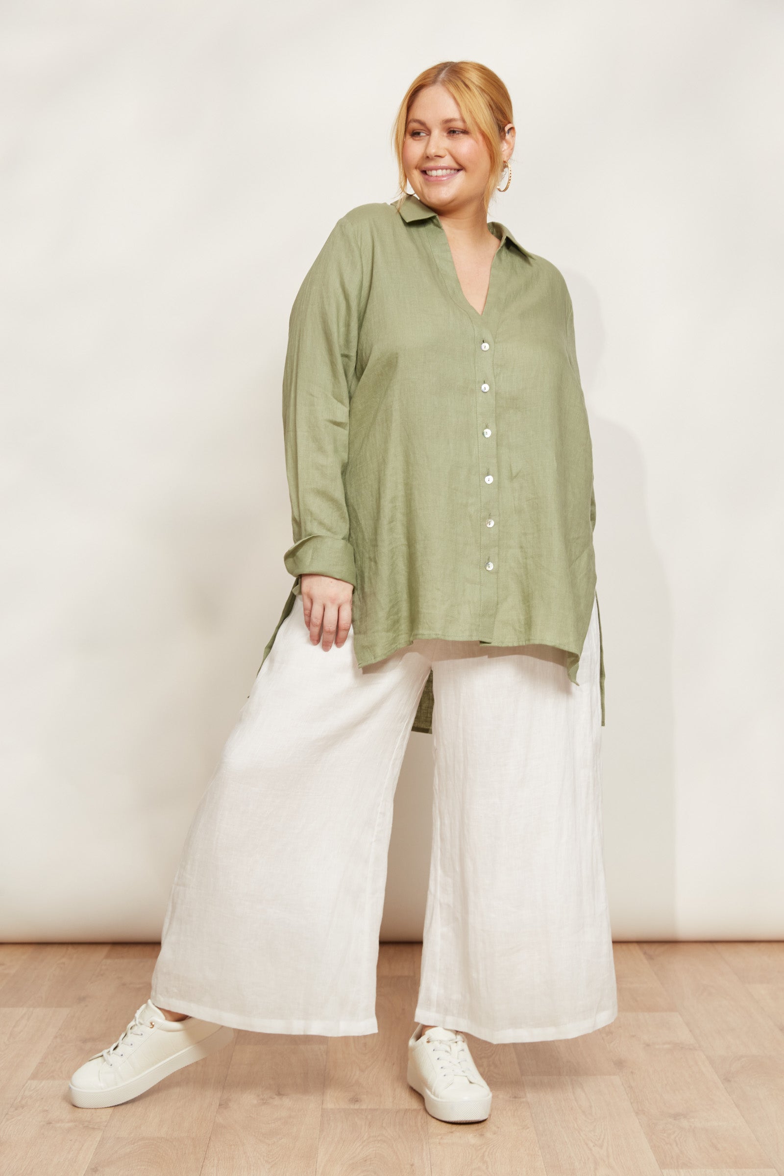 Sojourn Shirt - Aloe - eb&ive Clothing - Shirt L/S Linen