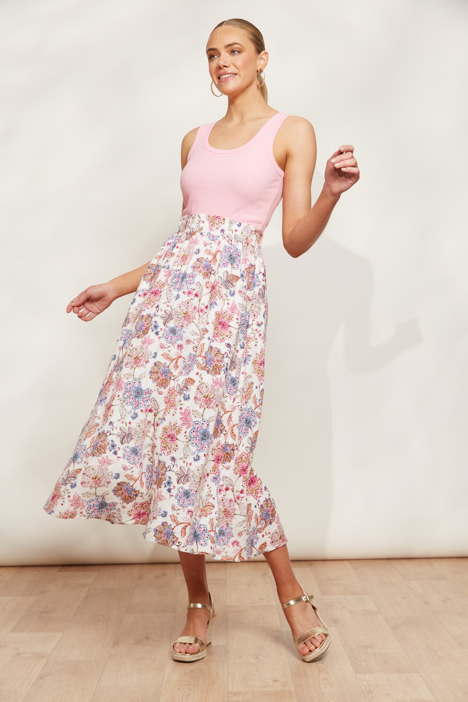 Seraphic Skirt - Paisley - eb&ive Clothing - Skirt Mid Linen