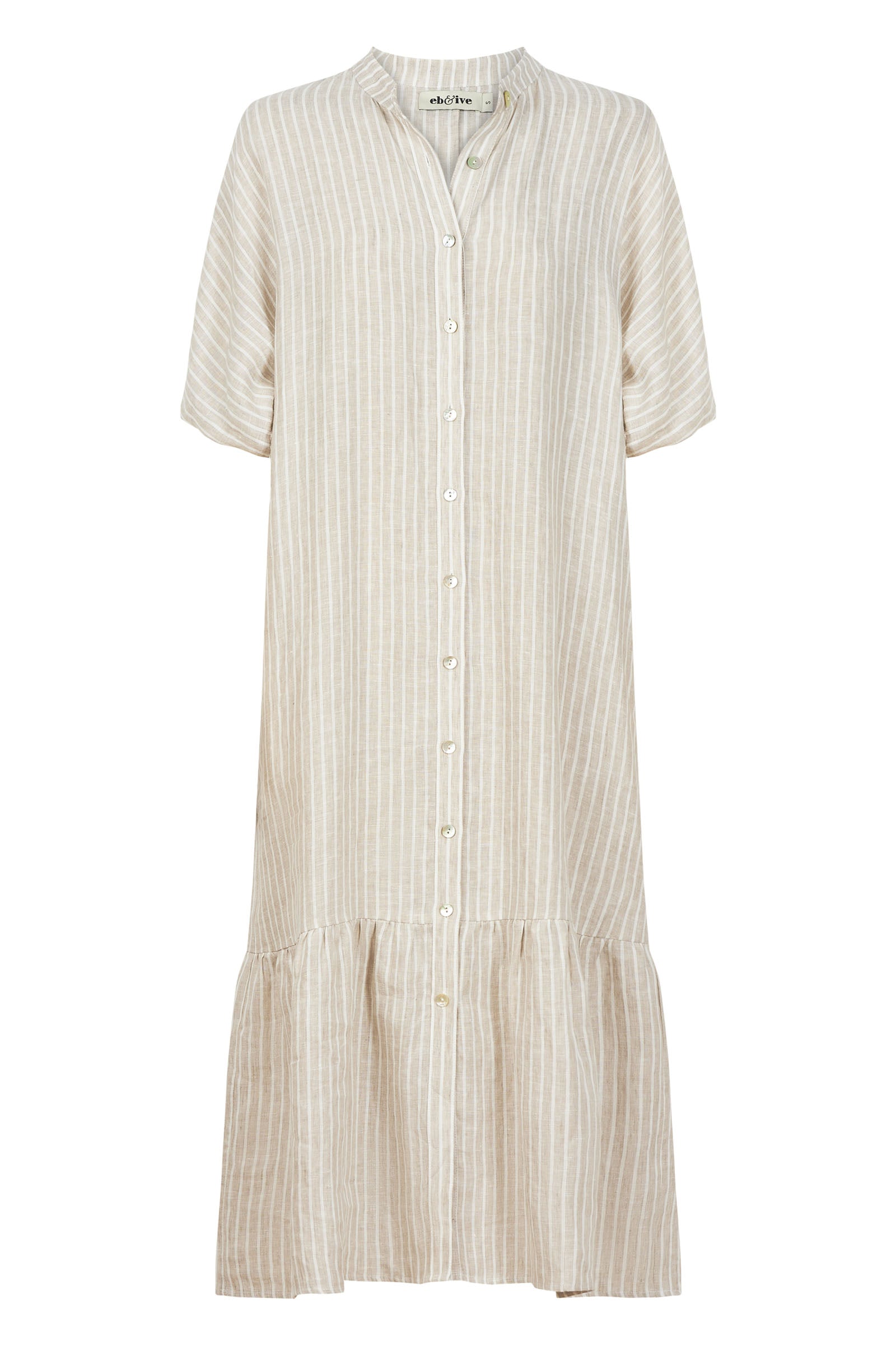 Sojourn Stripe Dress - Dune - eb&ive Clothing - Dress Maxi Linen