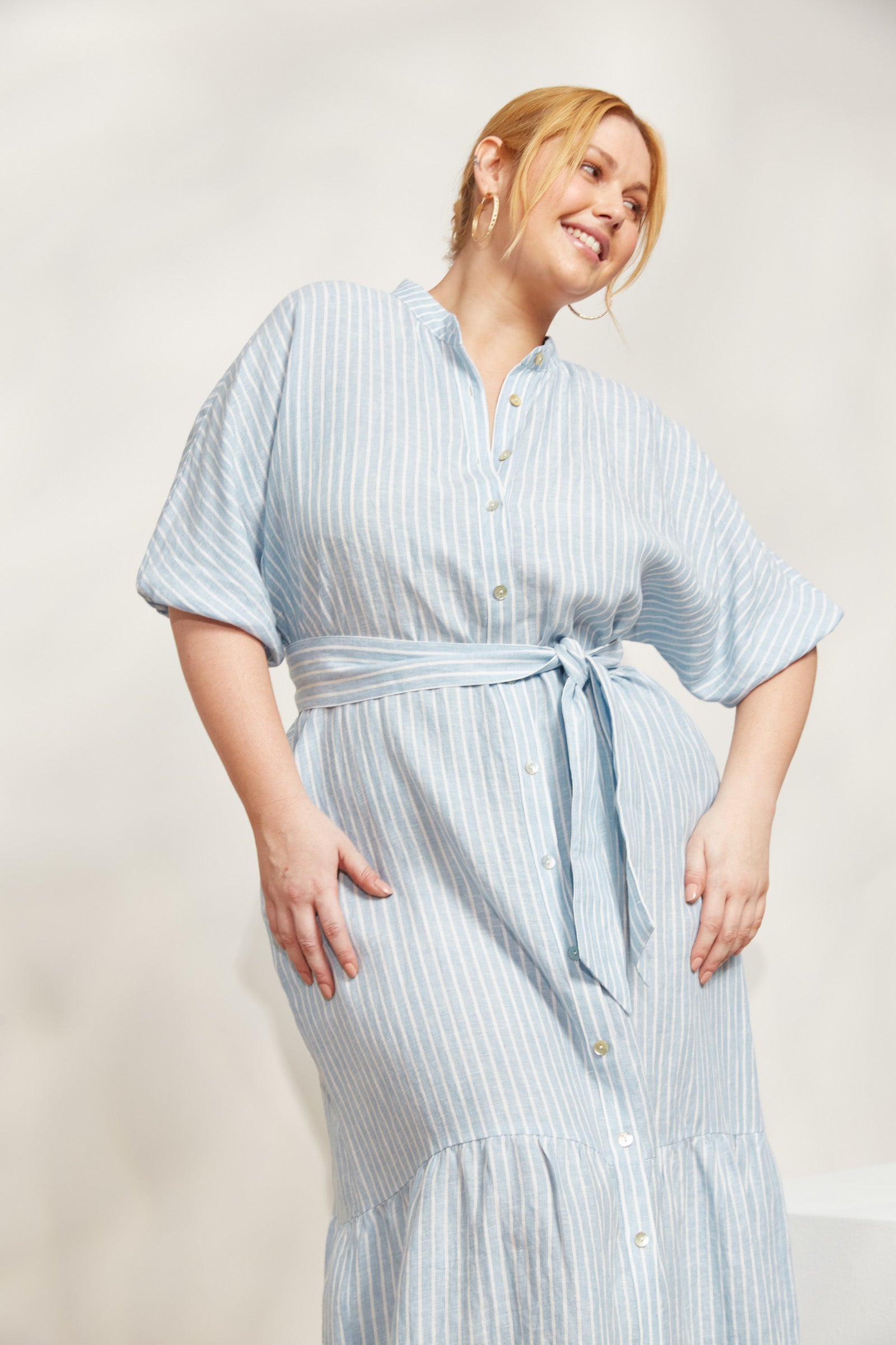 Sojourn Stripe Dress - Coast - eb&ive Clothing - Dress Maxi Linen