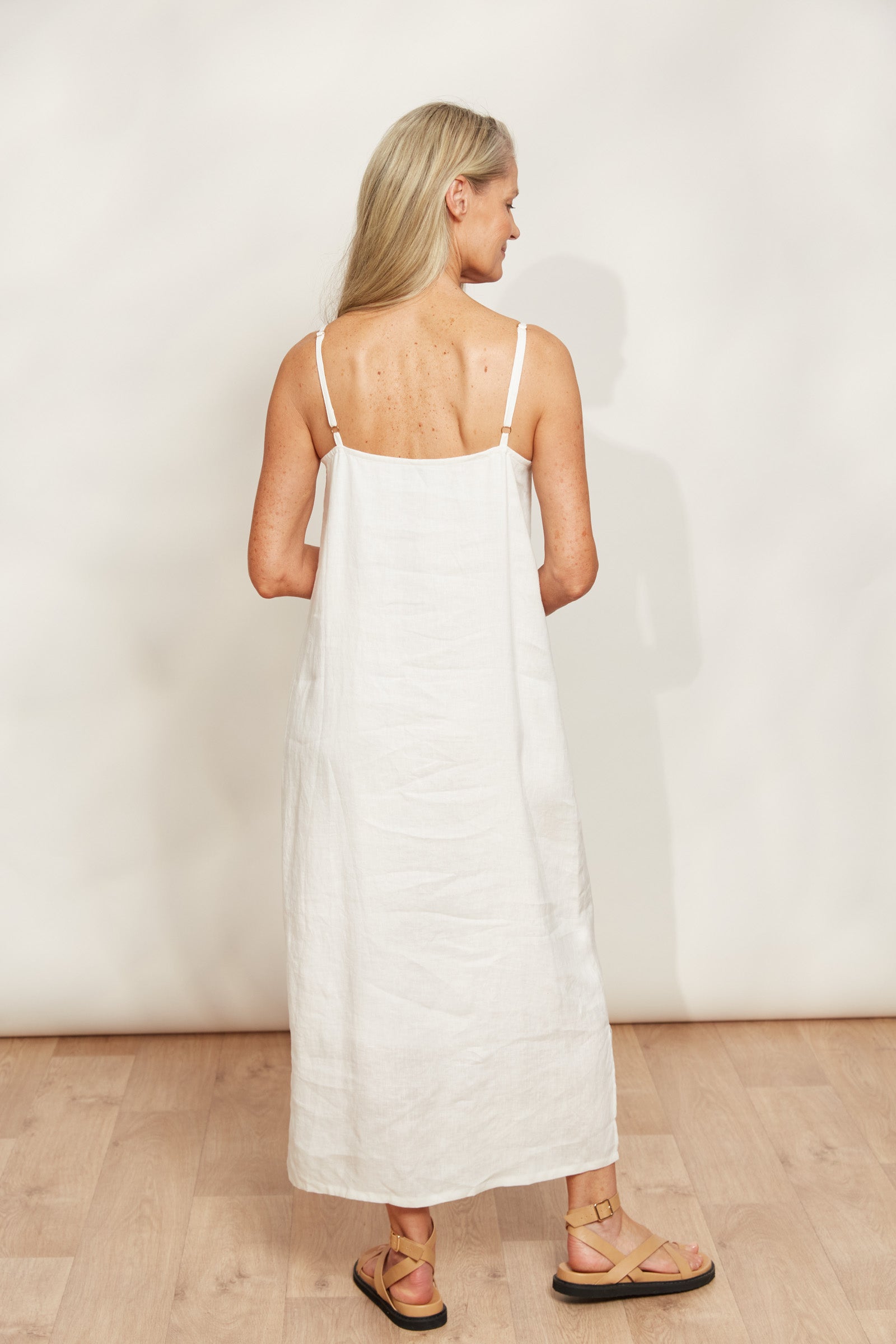 Sojourn Tank Maxi - Opal - eb&ive Clothing - Dress Strappy Maxi Linen