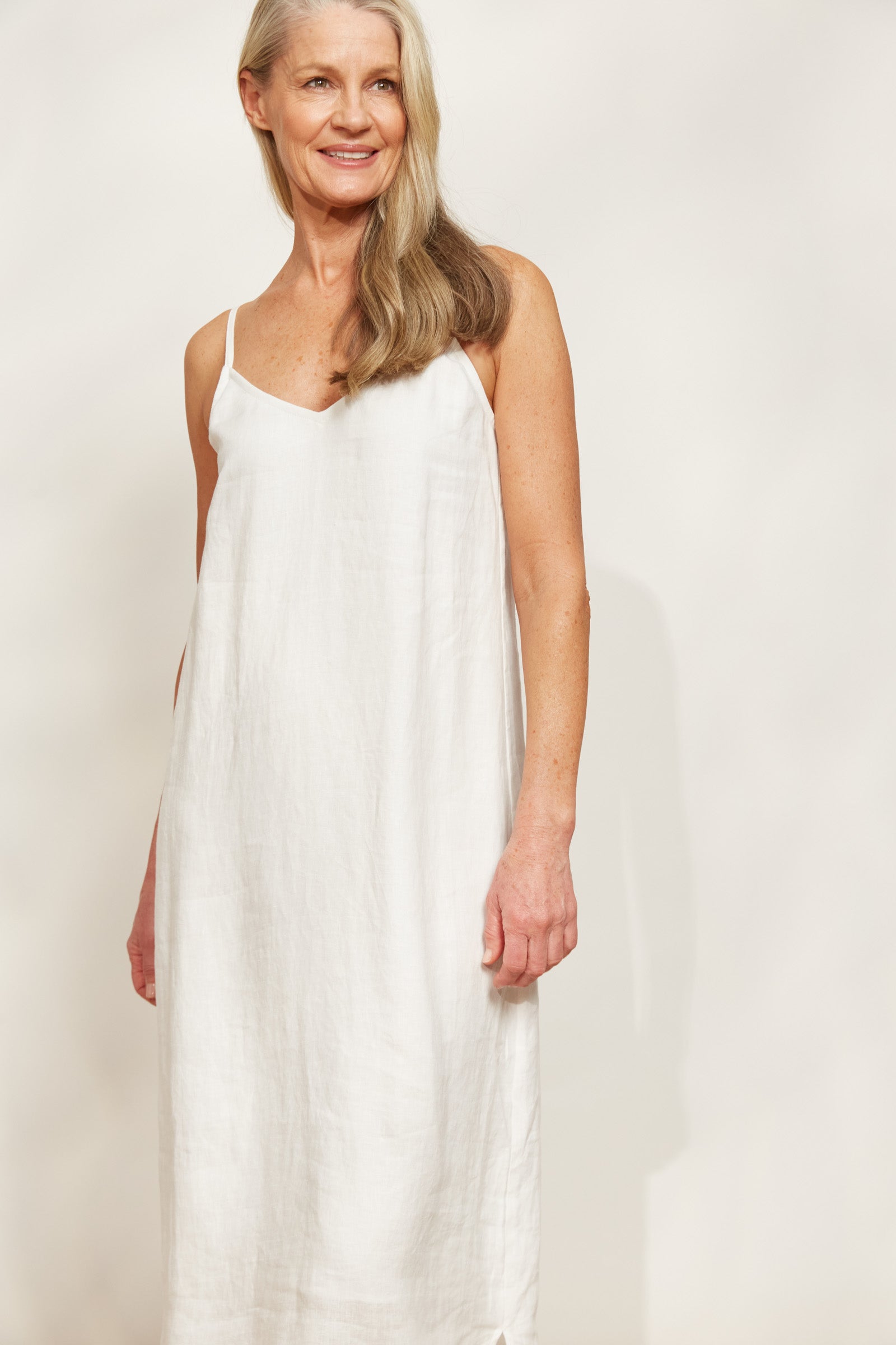 Sojourn Tank Maxi - Opal - eb&ive Clothing - Dress Strappy Maxi Linen