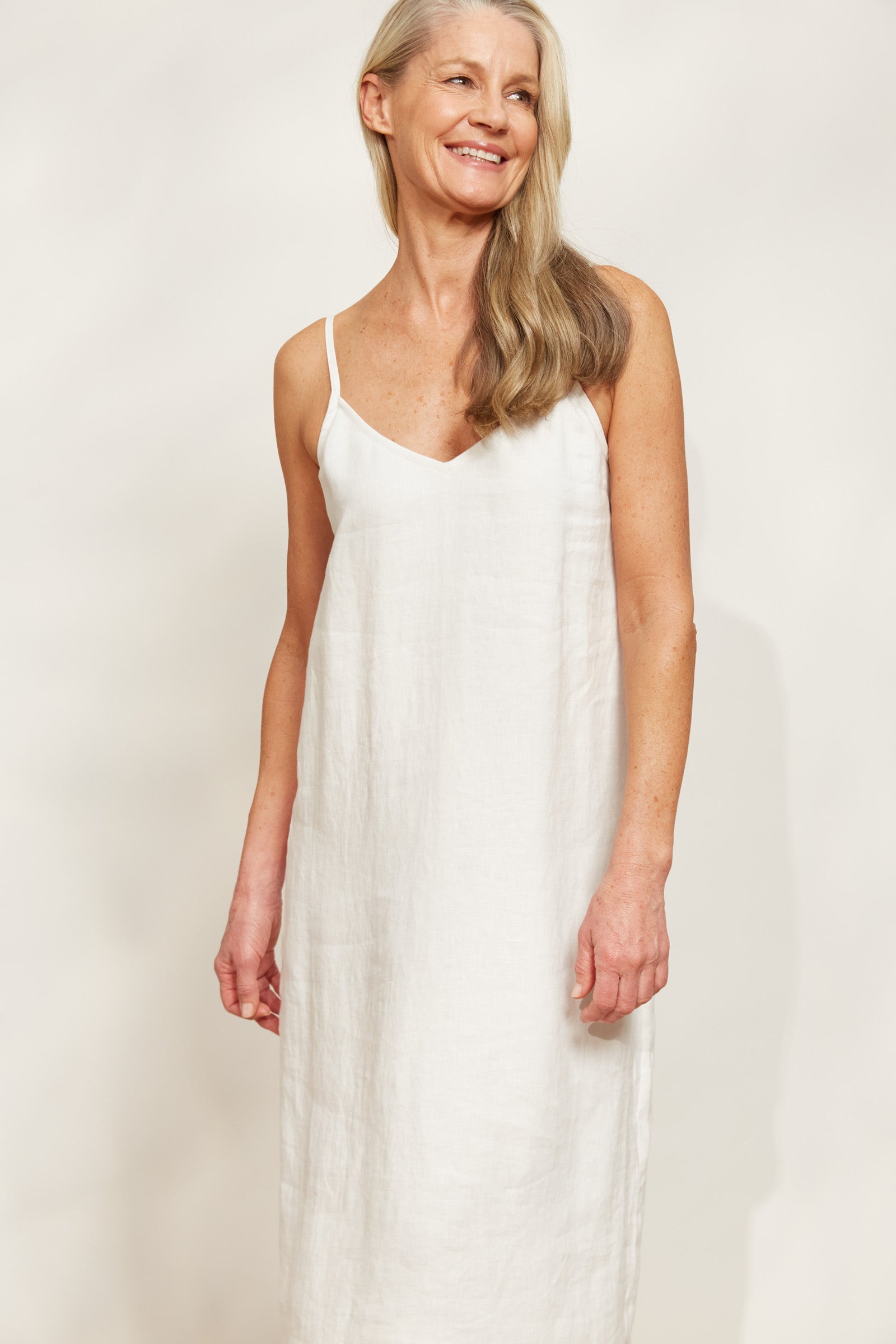 Sojourn Tank Maxi - Opal - eb&ive Clothing - Dress Strappy Maxi Linen