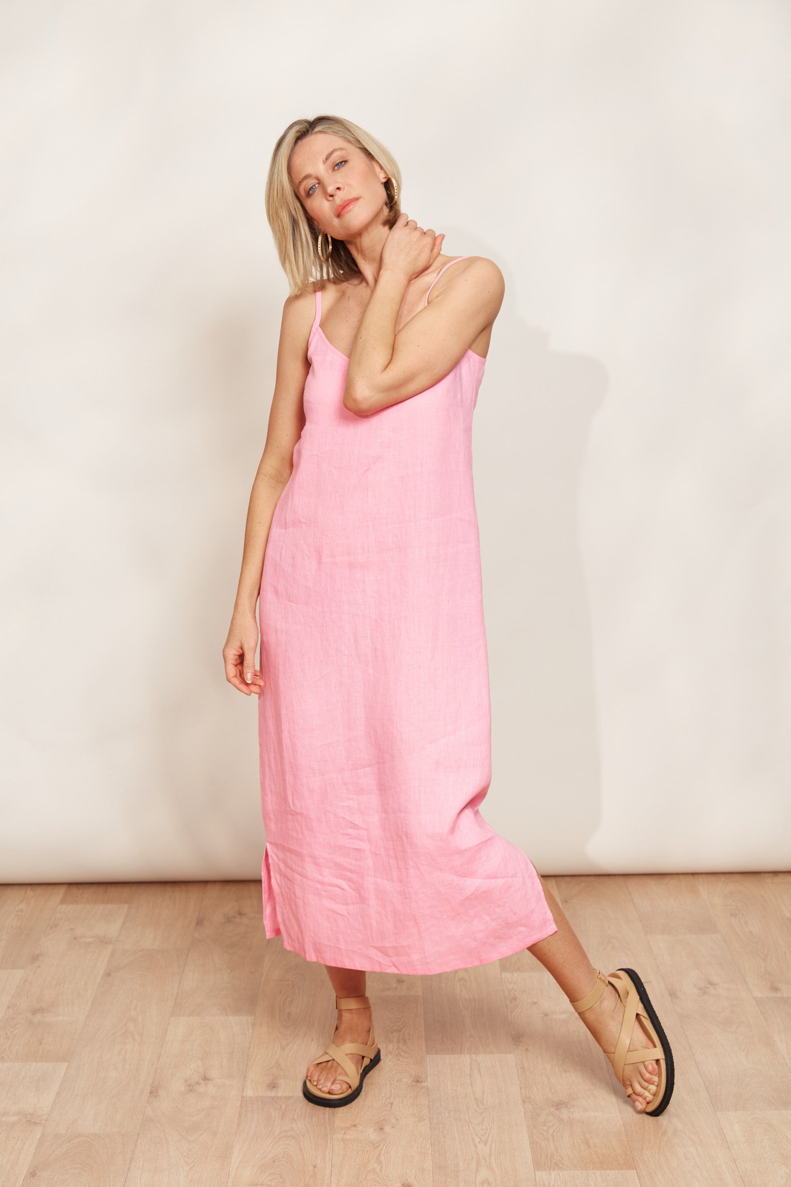 Sojourn Tank Maxi - Cameo - eb&ive Clothing - Dress Strappy Maxi Linen