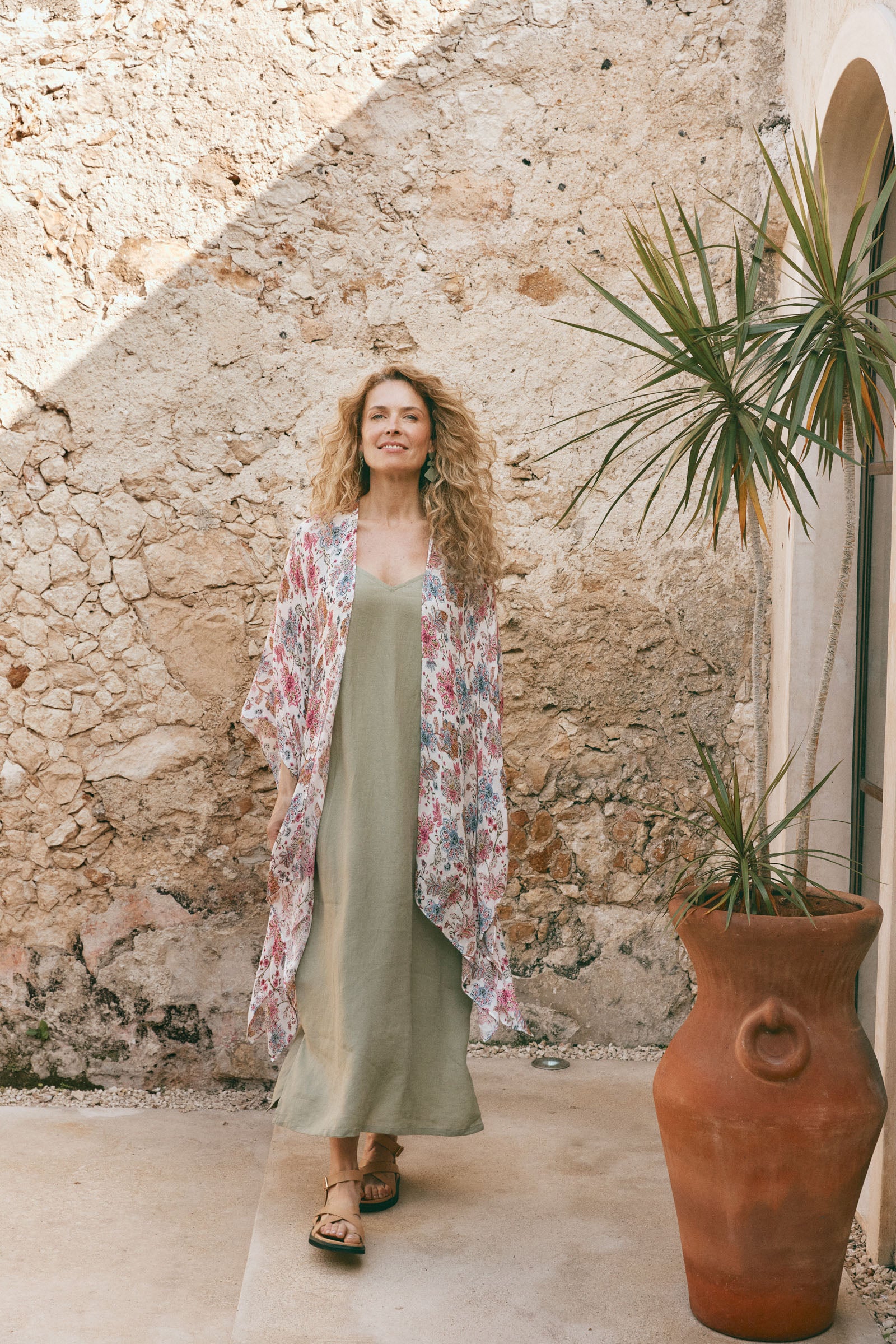 Sojourn Tank Maxi - Aloe - eb&ive Clothing - Dress Strappy Maxi Linen