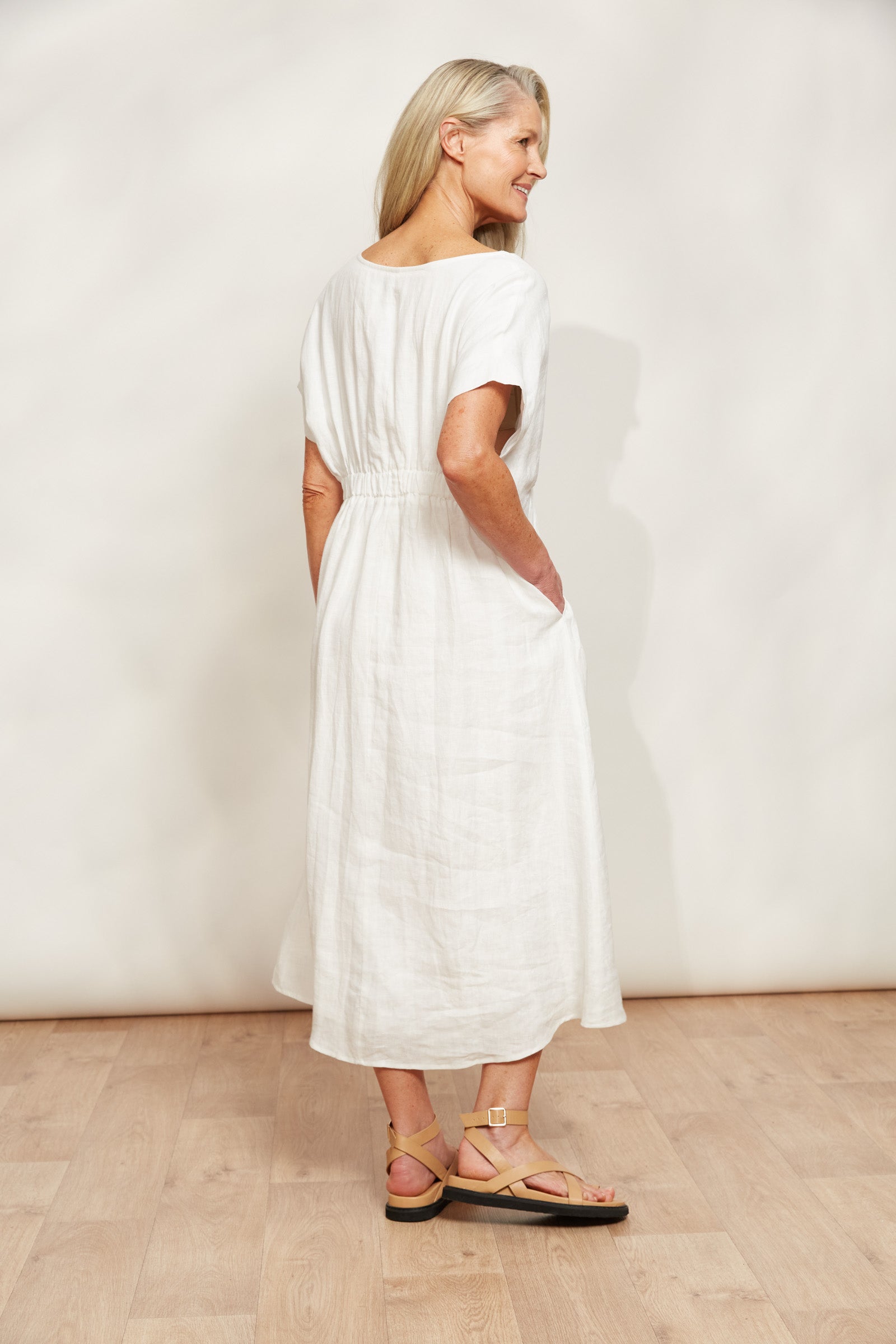 Sojourn Dress - Opal - eb&ive Clothing - Dress Mid Linen