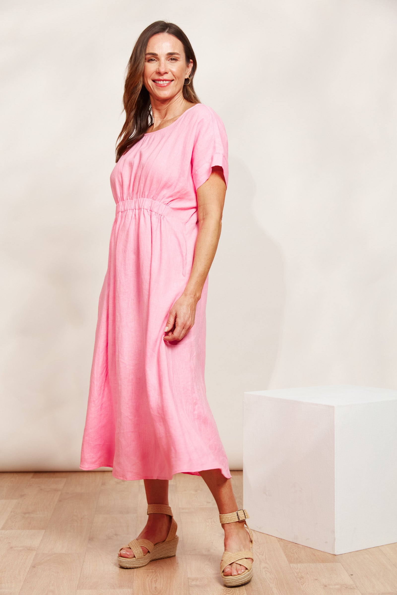 Sojourn Dress - Cameo - eb&ive Clothing - Dress Mid Linen