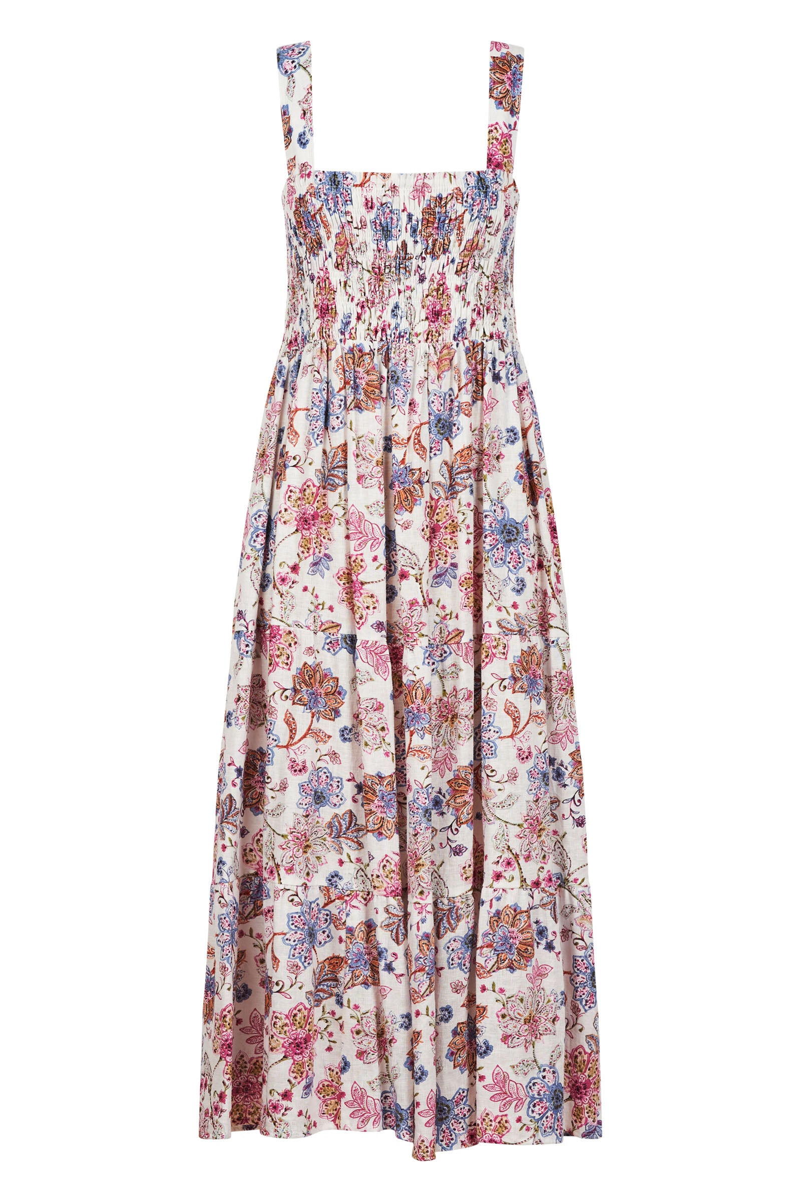 Seraphic Tank Dress - Paisley - eb&ive Clothing - Dress Strappy Maxi Linen