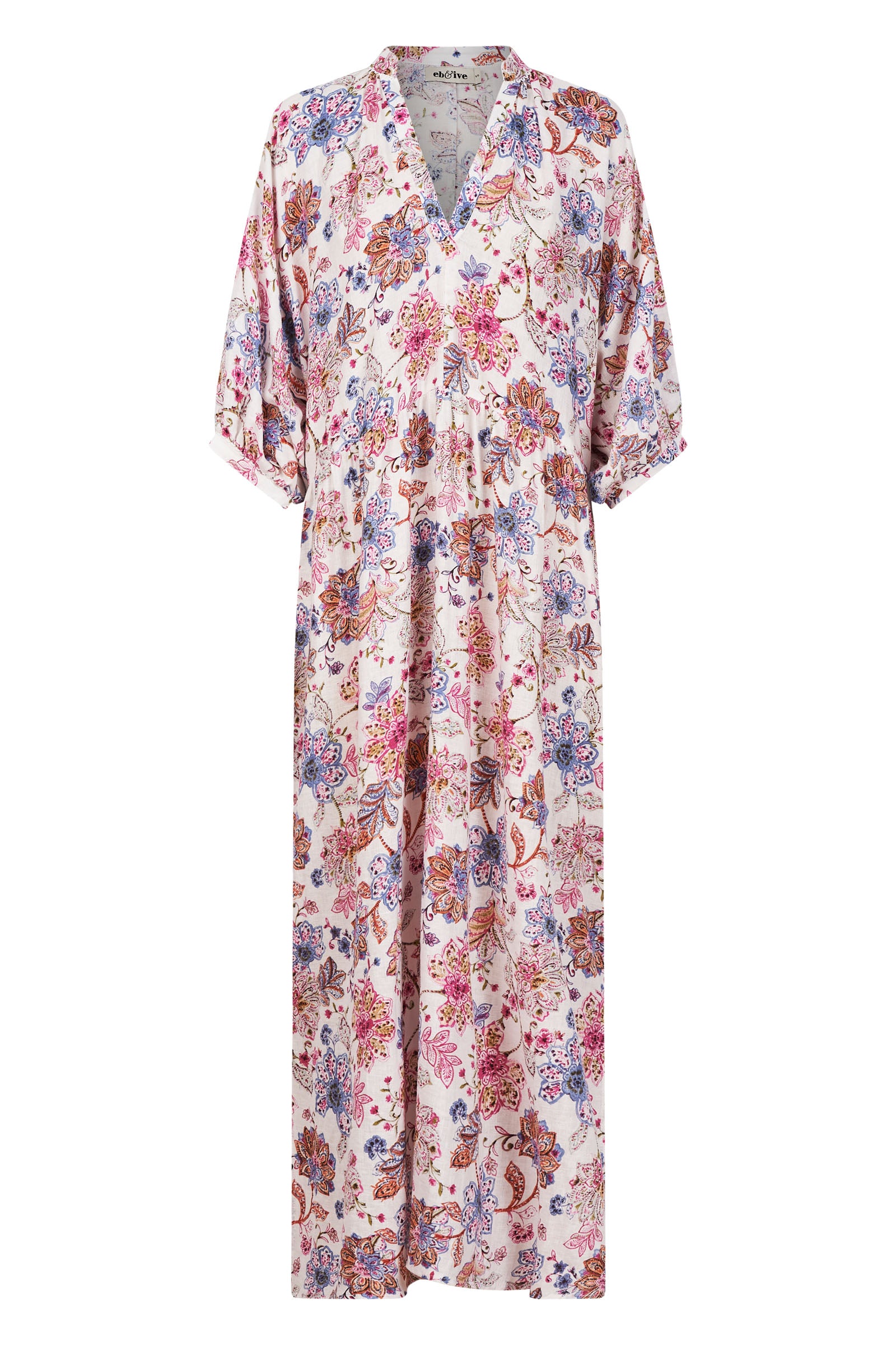 Seraphic Tie Dress - Paisley - eb&ive Clothing - Dress Mid Linen