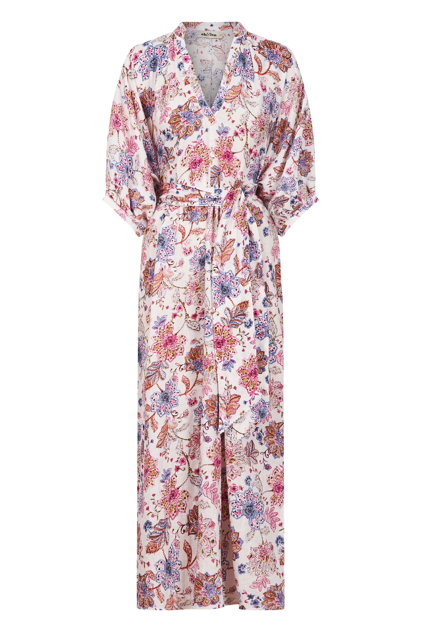 Seraphic Tie Dress - Paisley - eb&ive Clothing - Dress Mid Linen