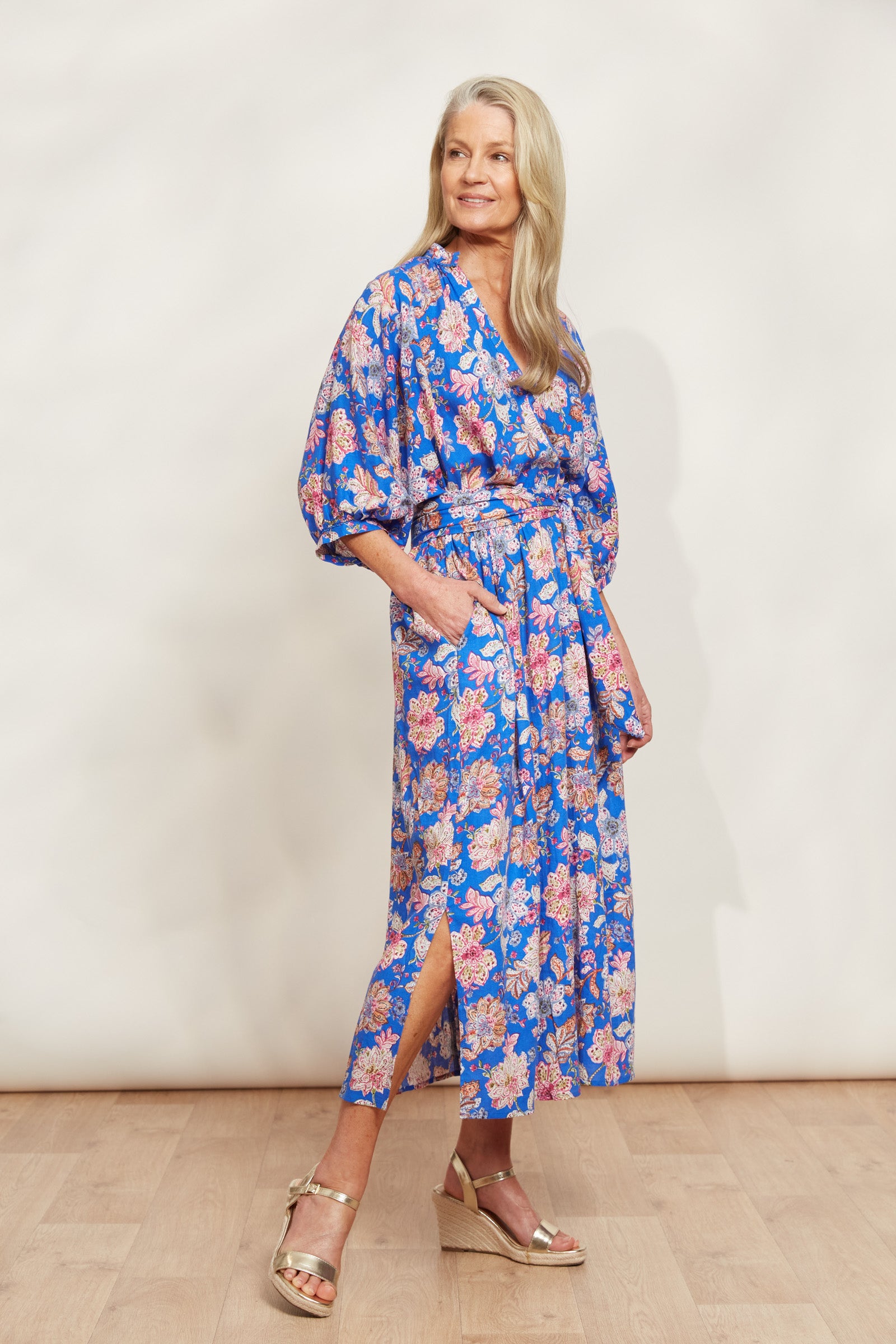 Seraphic Tie Dress - Palme - eb&ive Clothing - Dress Mid Linen