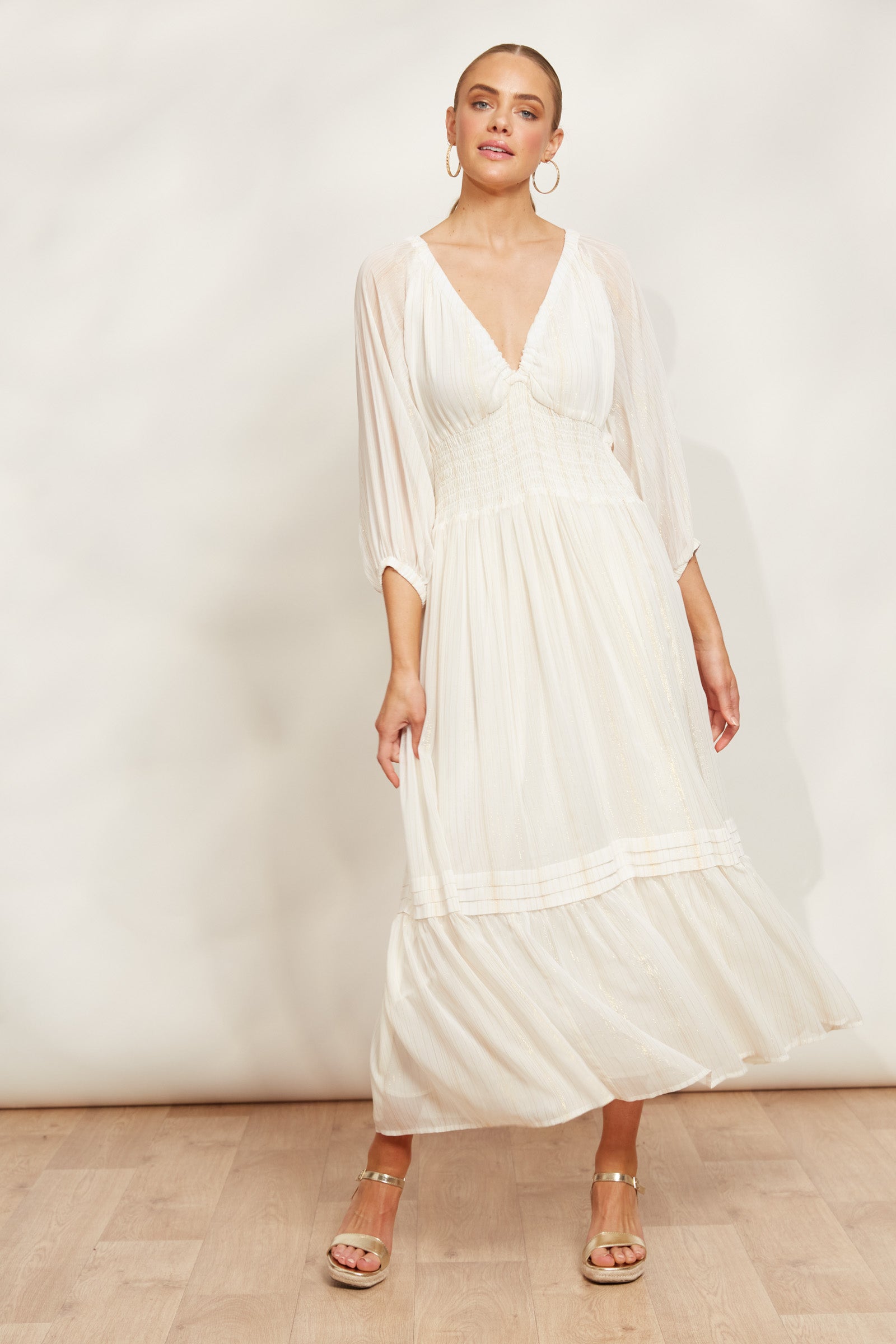 Sereno Maxi Dress - Pearl - eb&ive Clothing - Dress Maxi