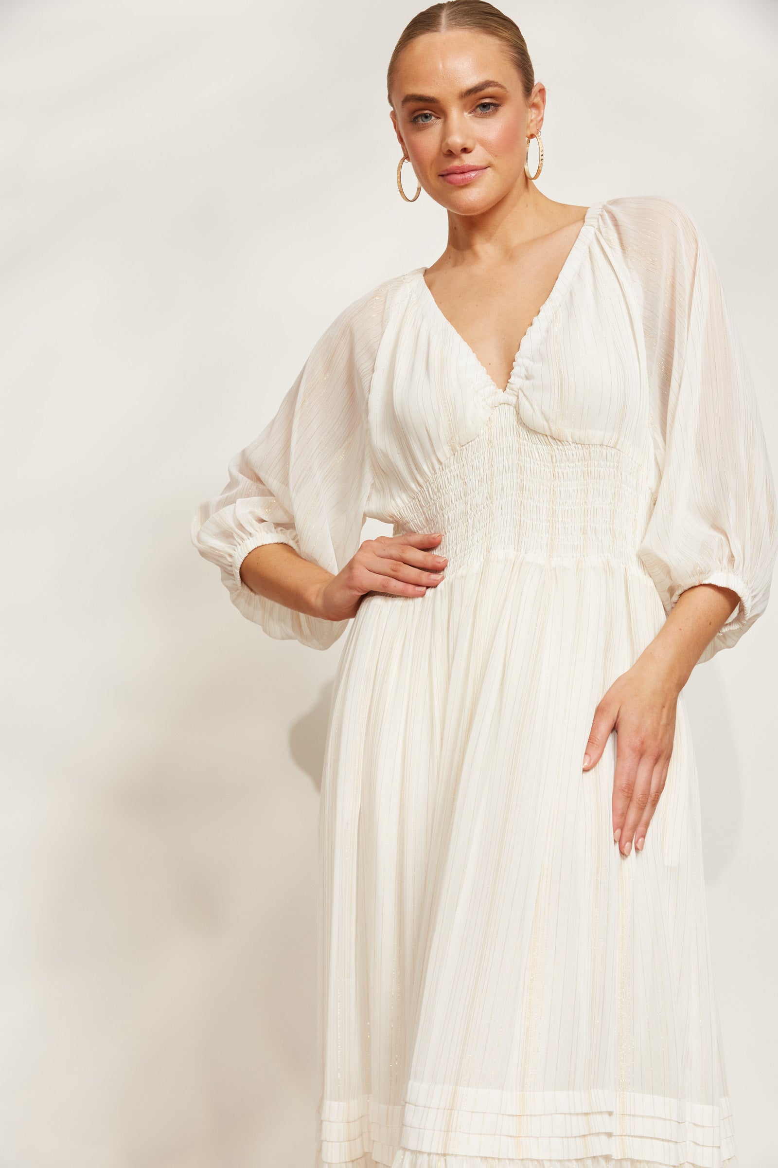 Sereno Maxi Dress - Pearl - eb&ive Clothing - Dress Maxi