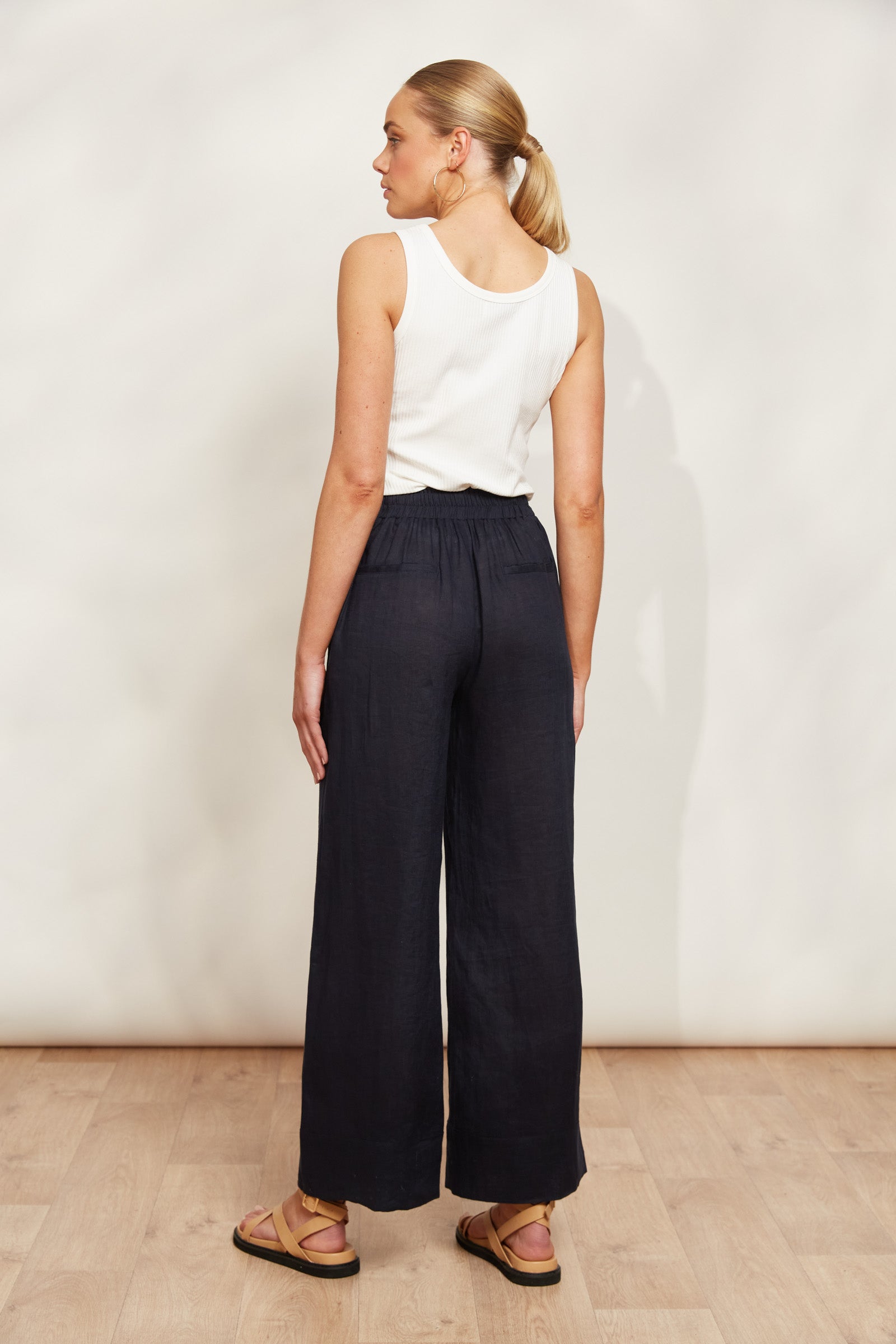 Studio Pant - Navy - eb&ive Clothing - Pant Relaxed Linen